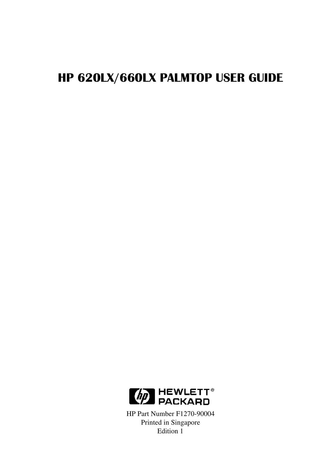 HP (Hewlett-Packard) 620LX PDAs & Smartphones User Manual