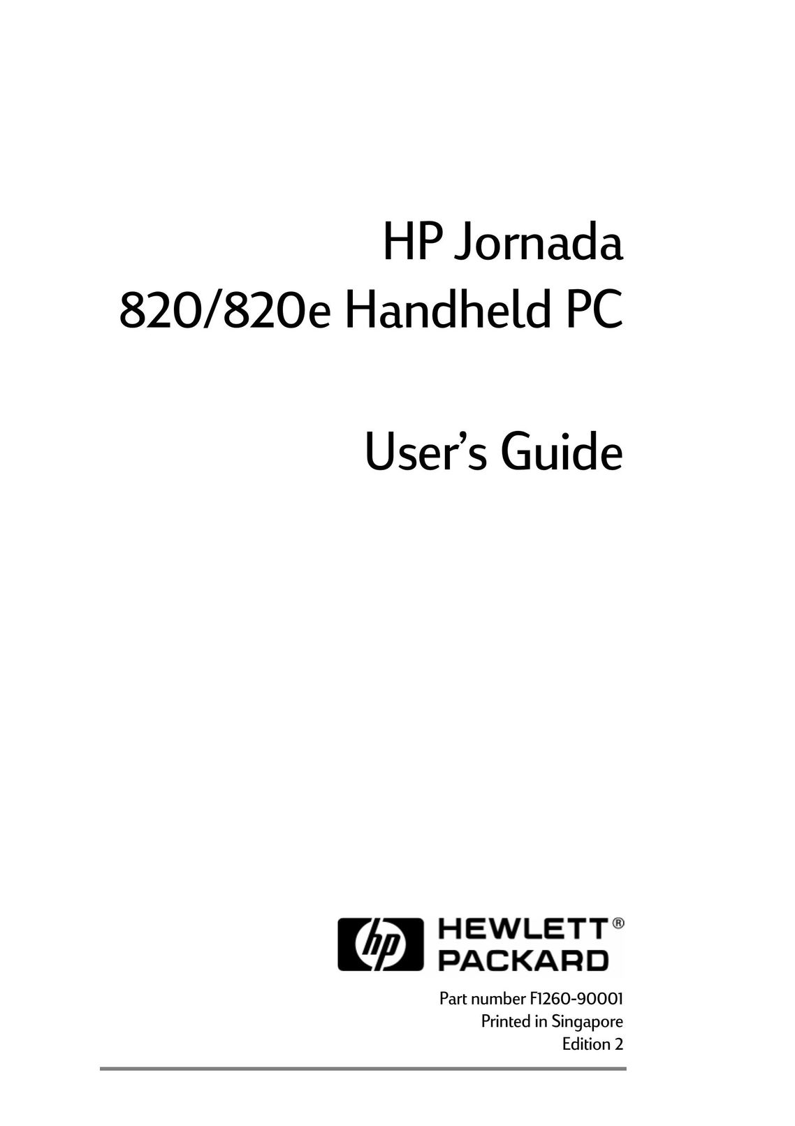 HP (Hewlett-Packard) 820 PDAs & Smartphones User Manual