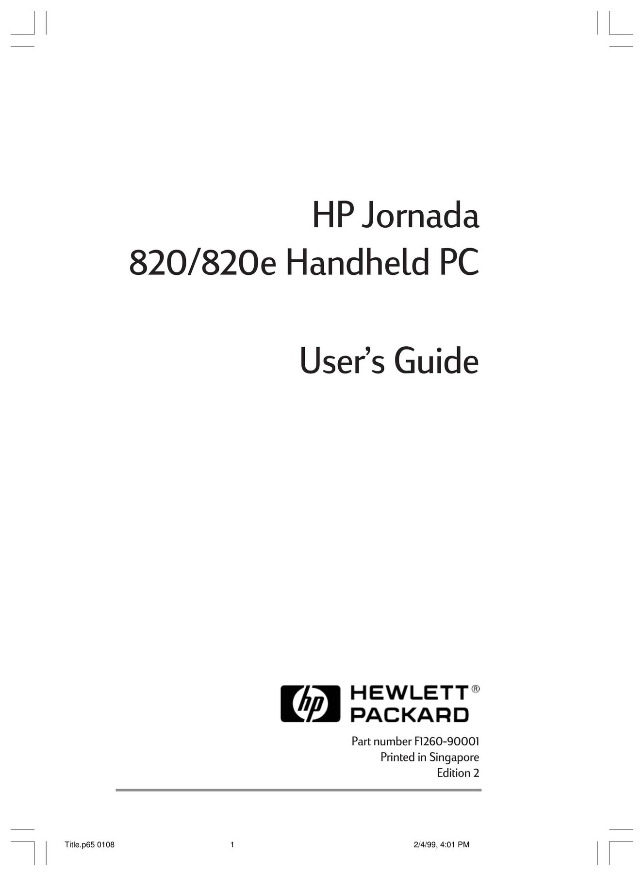 HP (Hewlett-Packard) 820, 820e PDAs & Smartphones User Manual