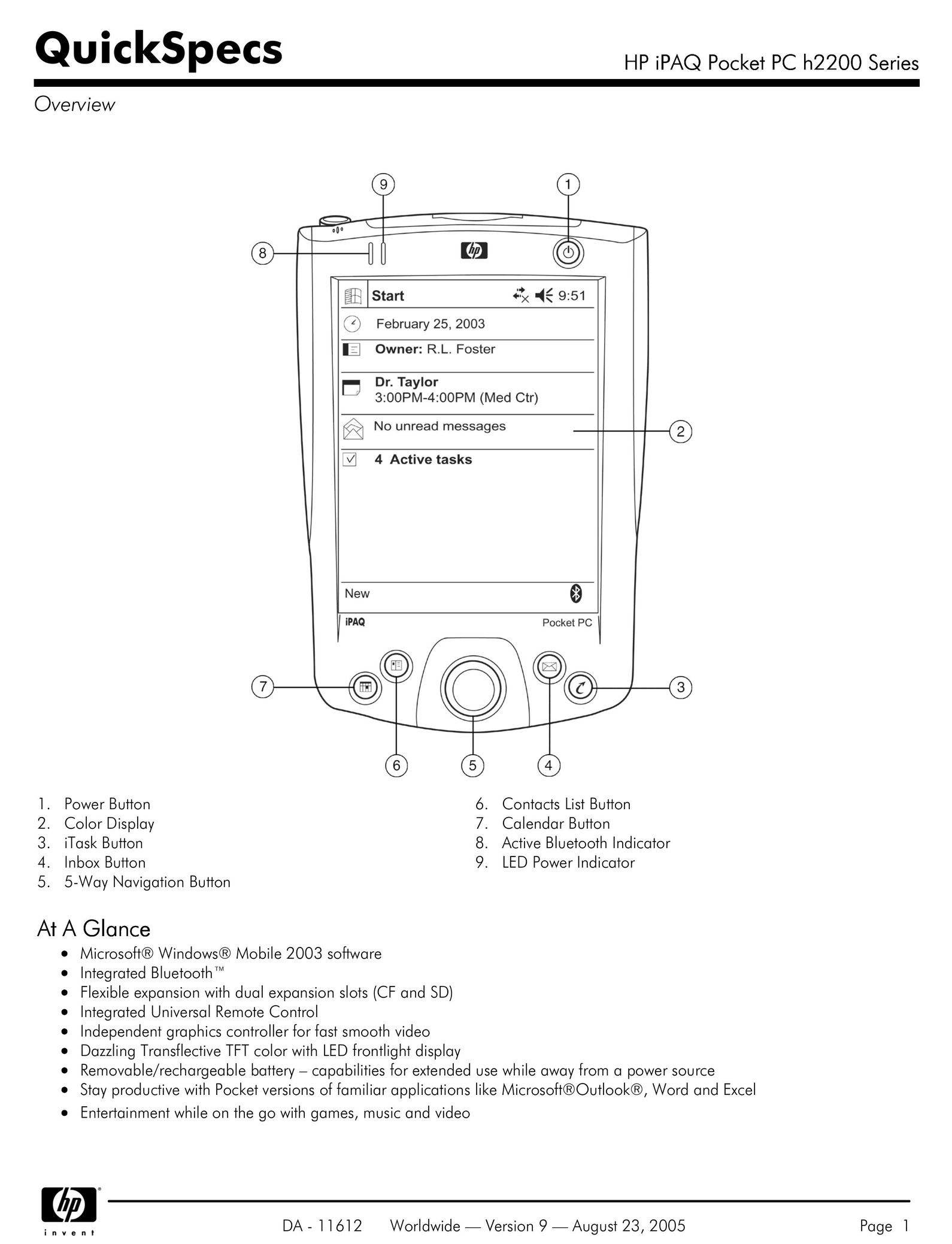 HP (Hewlett-Packard) H2200 PDAs & Smartphones User Manual