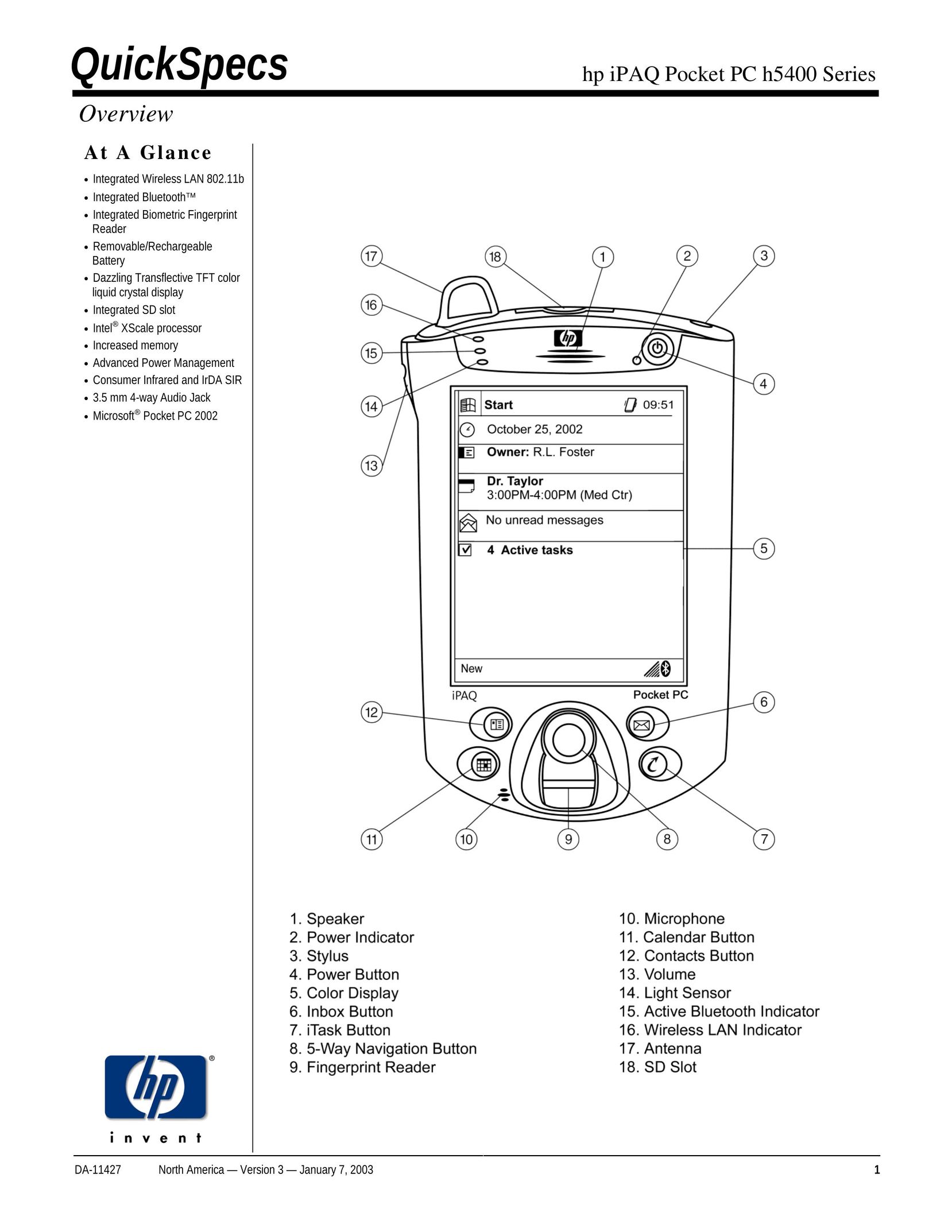HP (Hewlett-Packard) h5400 Series PDAs & Smartphones User Manual