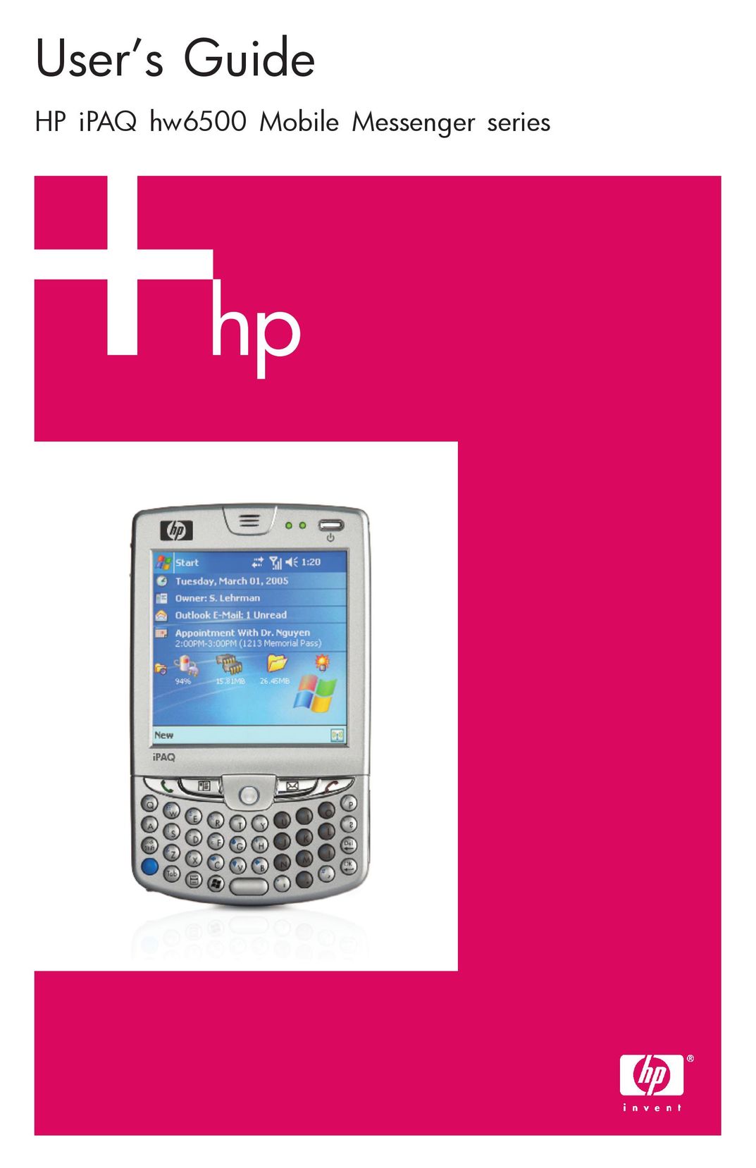 HP (Hewlett-Packard) iPAQ hw6500 PDAs & Smartphones User Manual