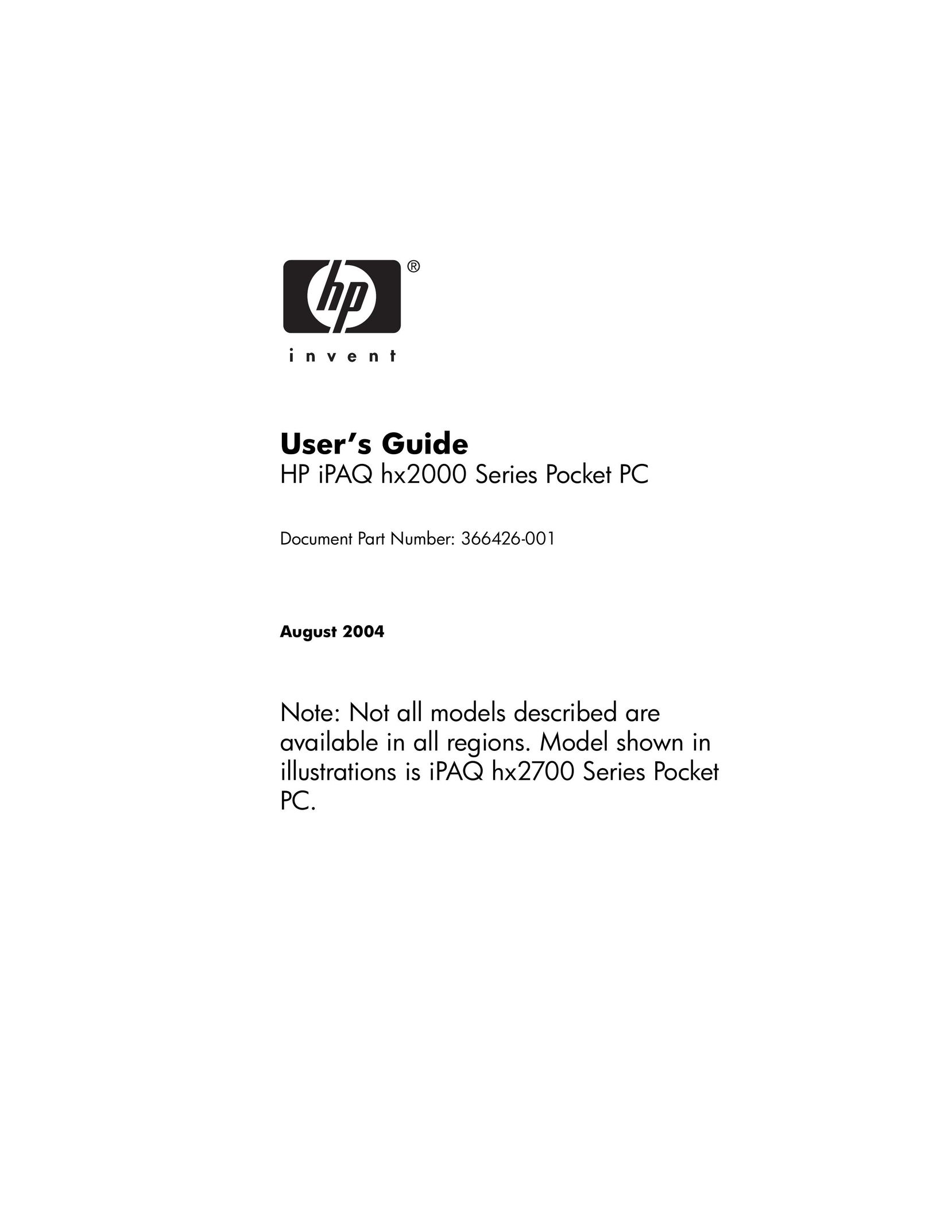 HP (Hewlett-Packard) iPAQ hx2000 PDAs & Smartphones User Manual