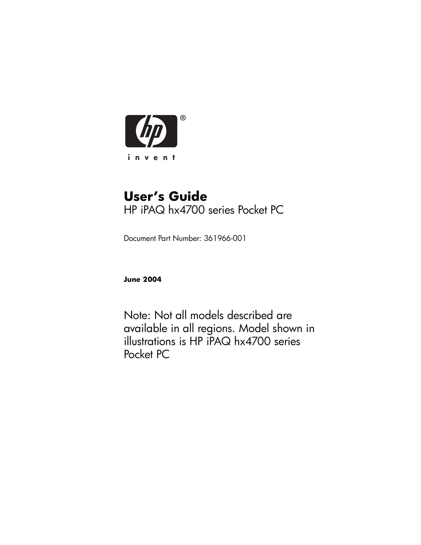 HP (Hewlett-Packard) iPAQ hx4700 PDAs & Smartphones User Manual