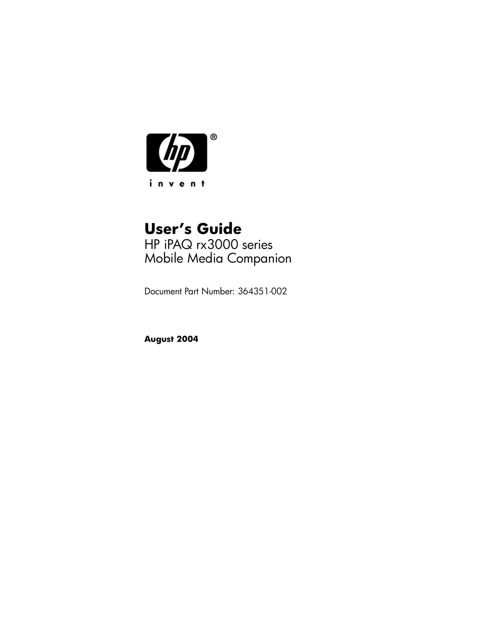 HP (Hewlett-Packard) rx3000 Series PDAs & Smartphones User Manual