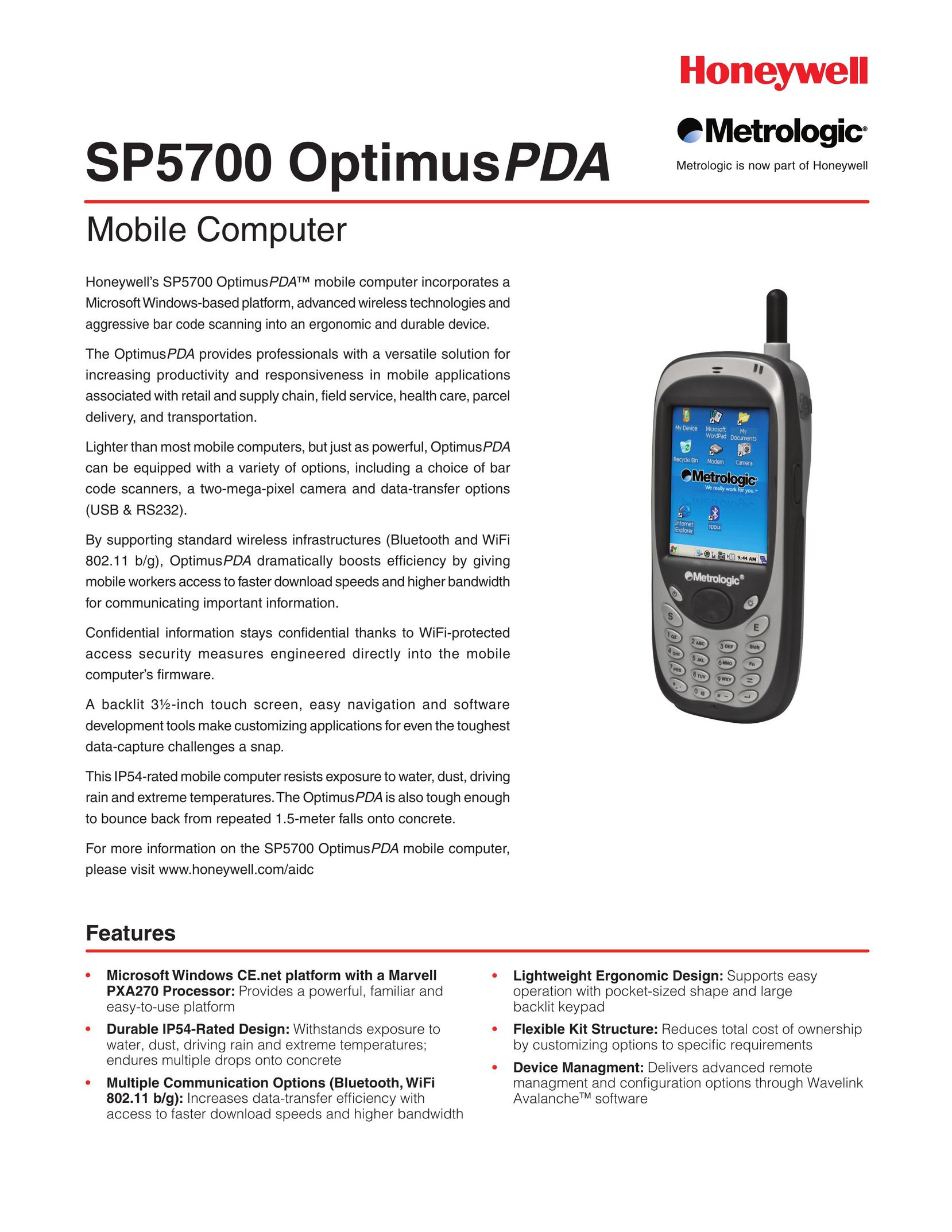 Metrologic Instruments SP5700 PDAs & Smartphones User Manual