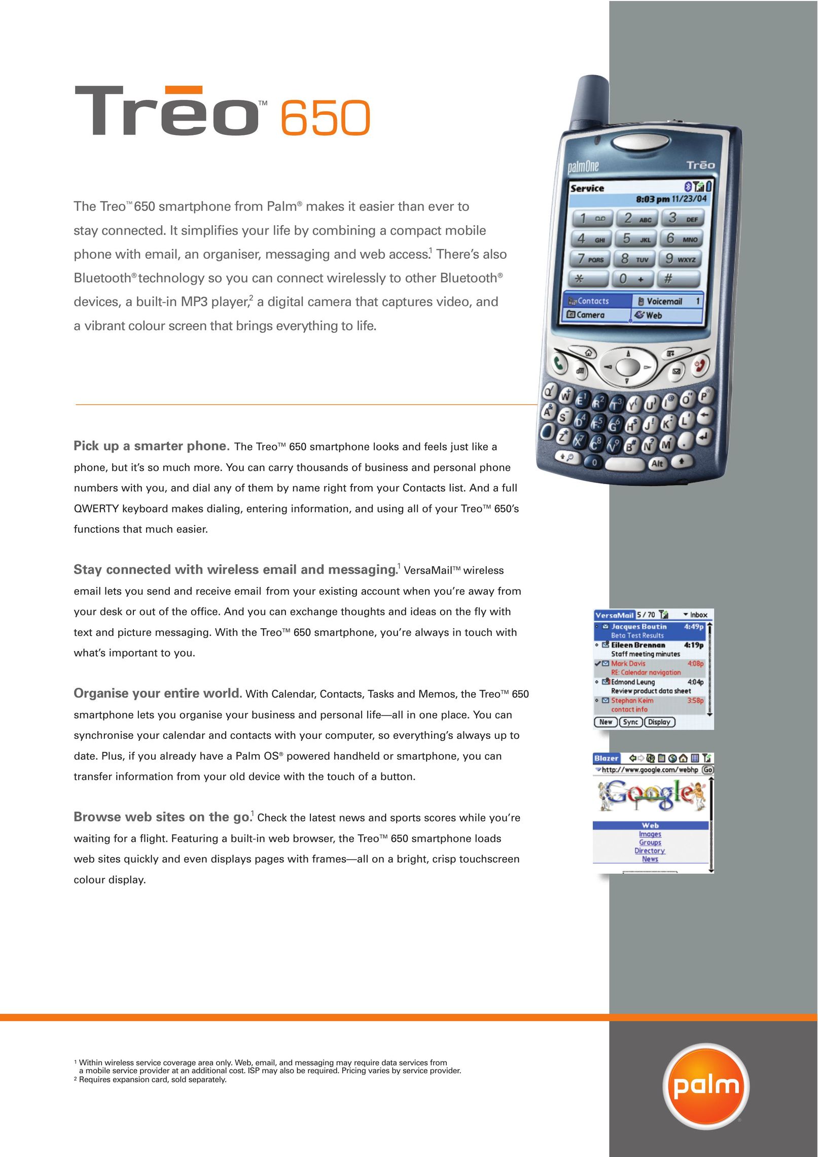 Palm 650 PDAs & Smartphones User Manual