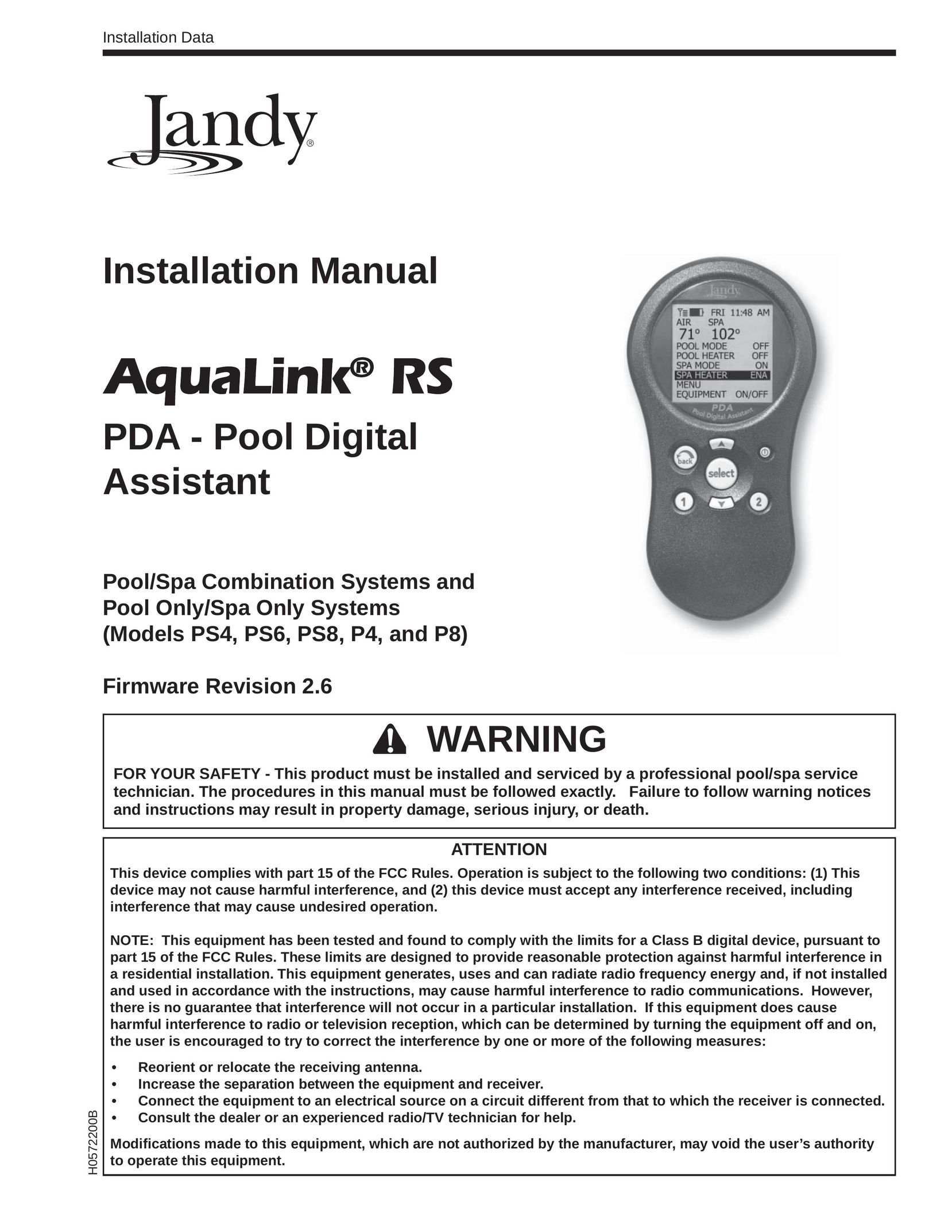 Pentair PS6 PDAs & Smartphones User Manual