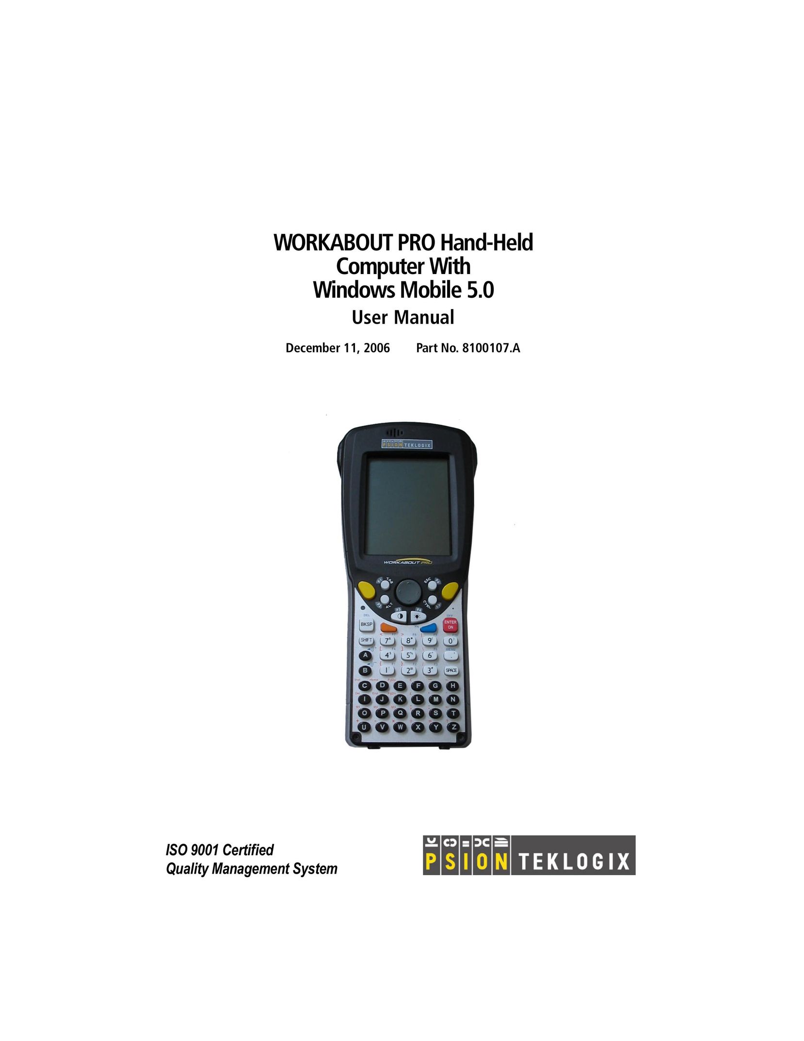 Psion Teklogix 8100107B PDAs & Smartphones User Manual