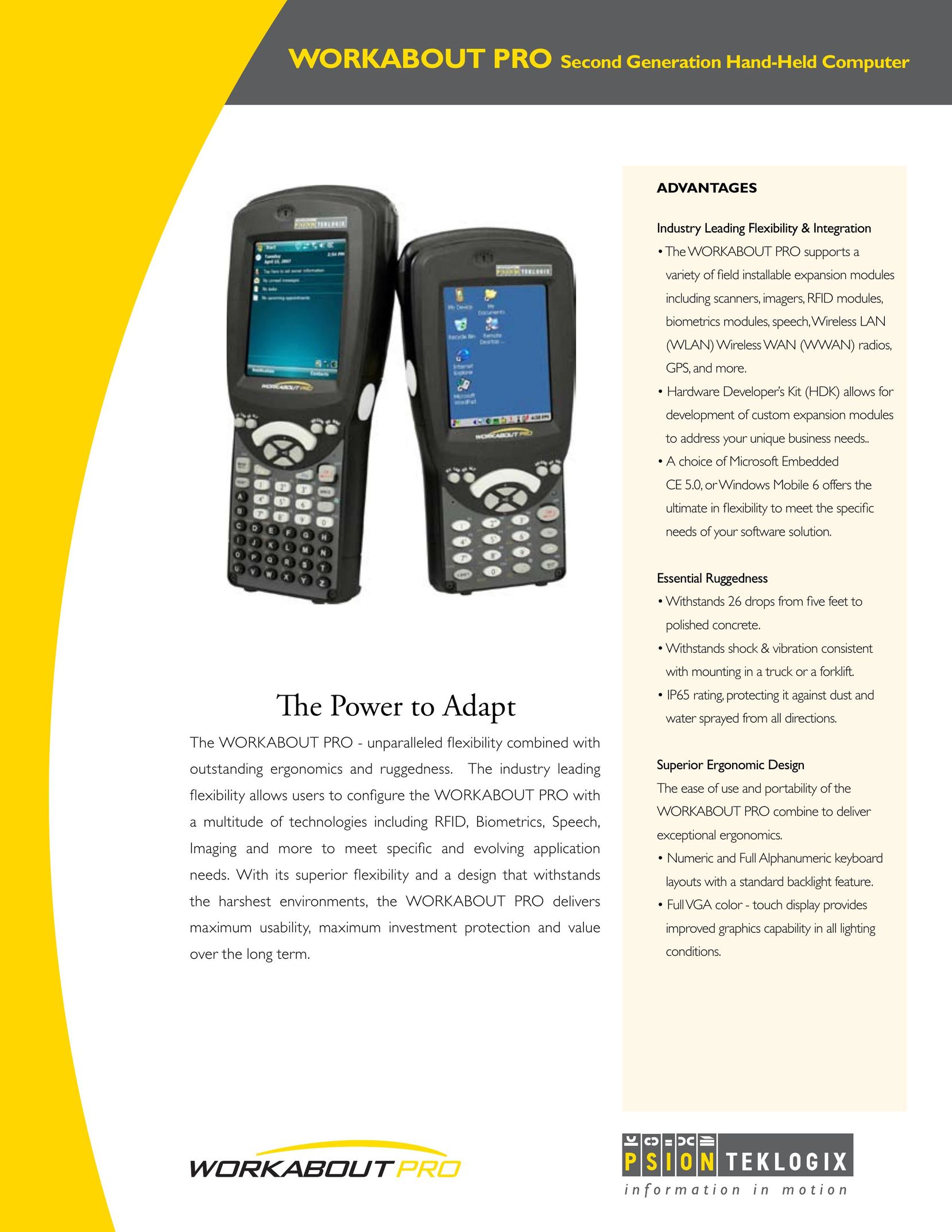 Psion Teklogix WORKABOUT PRO PDAs & Smartphones User Manual