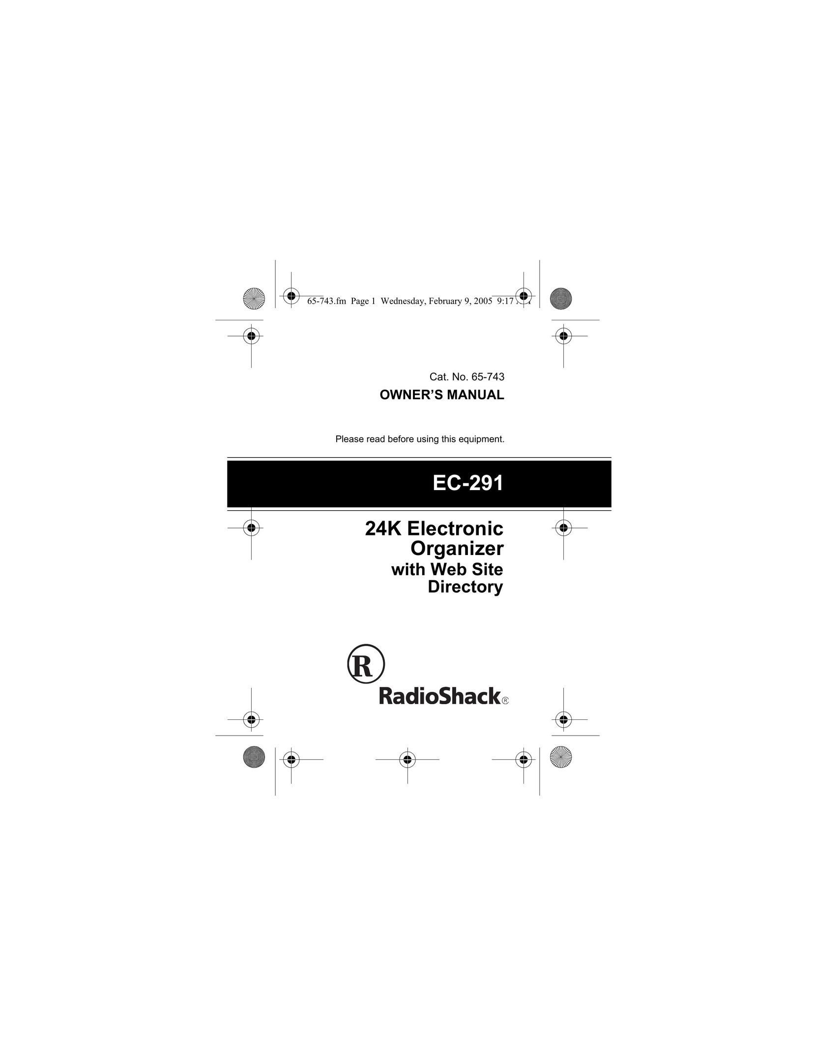 Radio Shack EC-291 PDAs & Smartphones User Manual