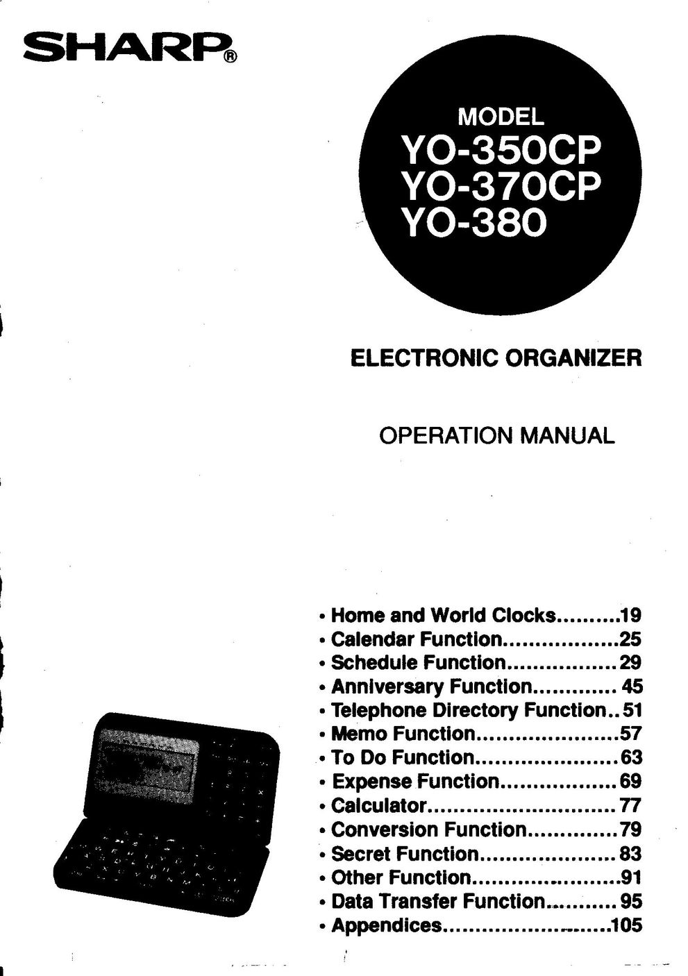Sharp Yo-350CP PDAs & Smartphones User Manual