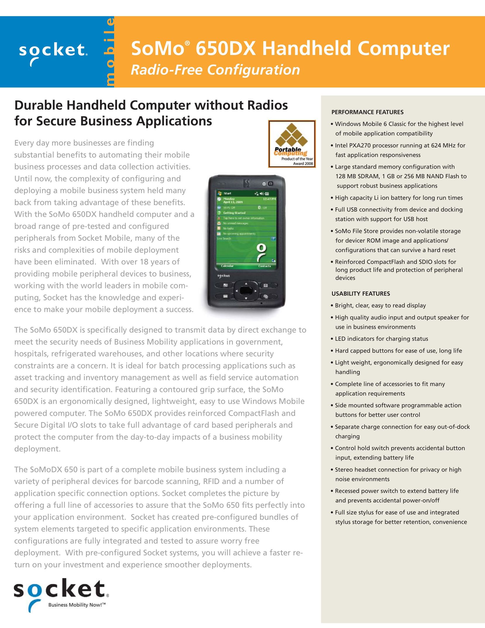 Socket Mobile 650 DX PDAs & Smartphones User Manual