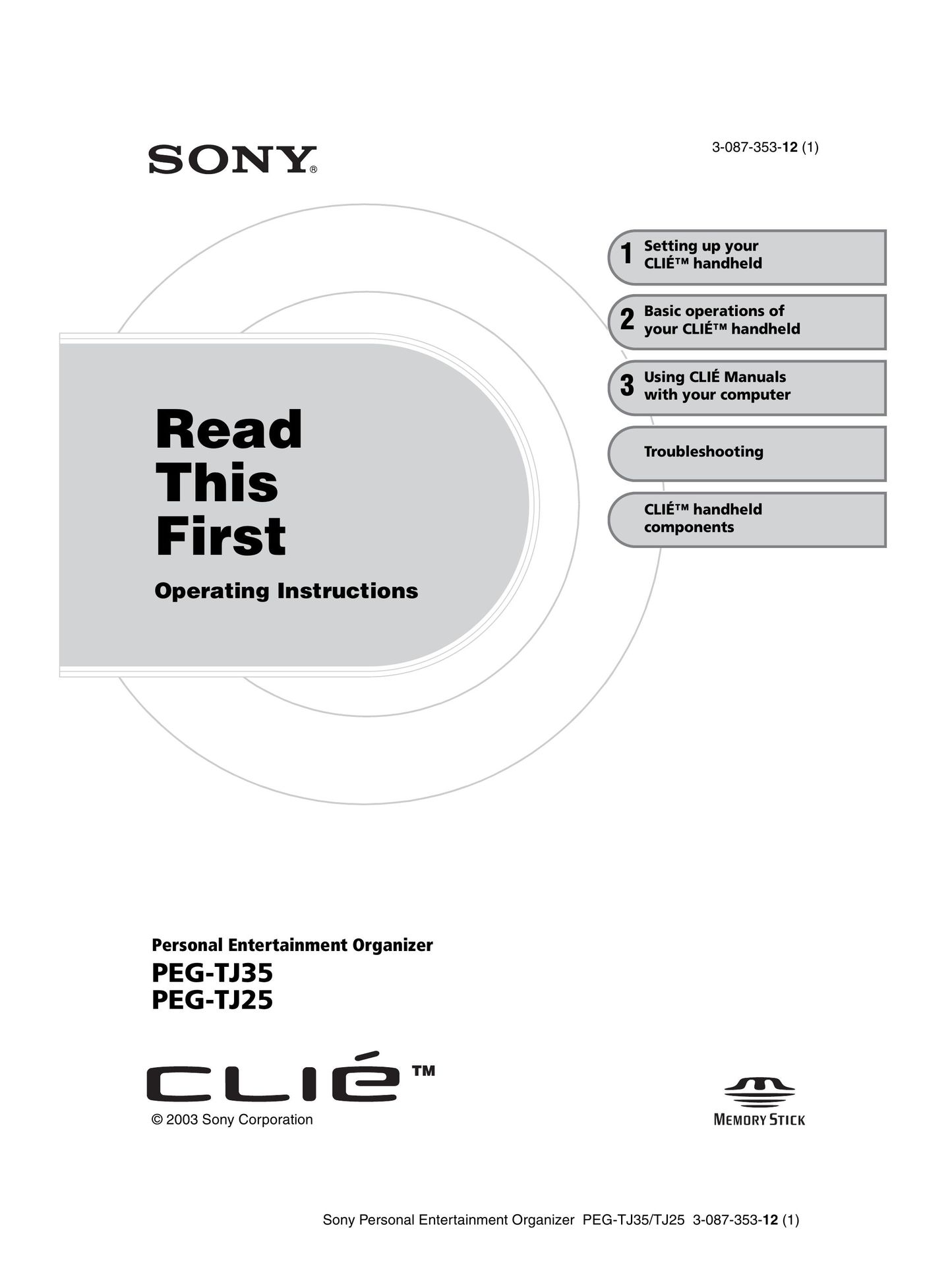 Sony PEG-TJ35 PDAs & Smartphones User Manual