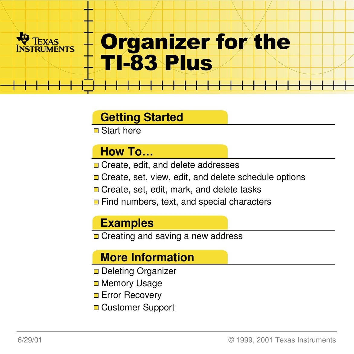 Texas Instruments TI-83 PLUS PDAs & Smartphones User Manual