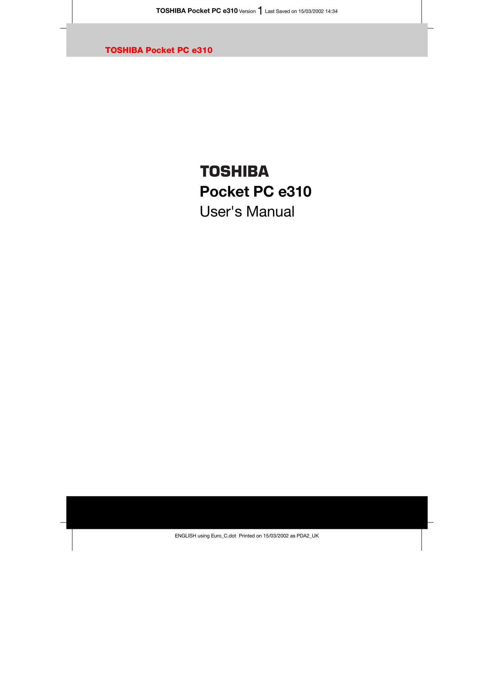 Toshiba e310 PDAs & Smartphones User Manual