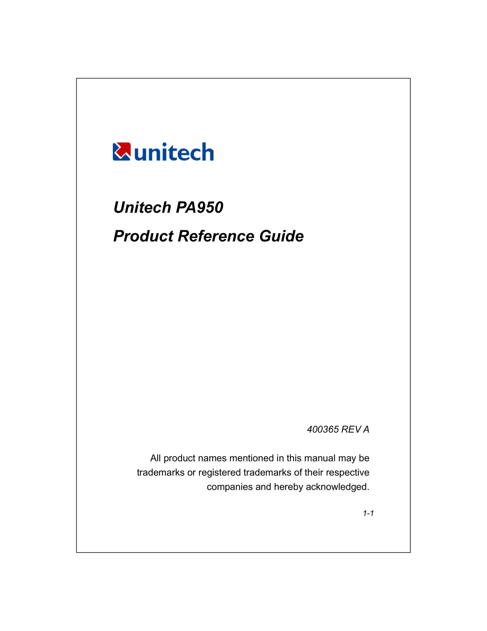 Unitech PA950 PDAs & Smartphones User Manual