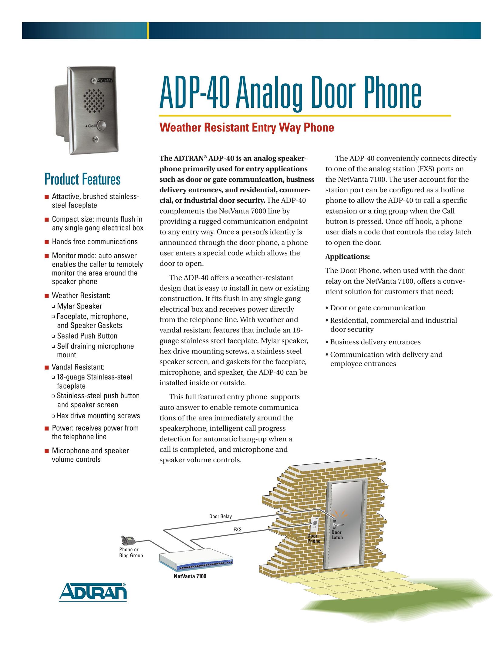 ADTRAN ADP-40 Telephone User Manual