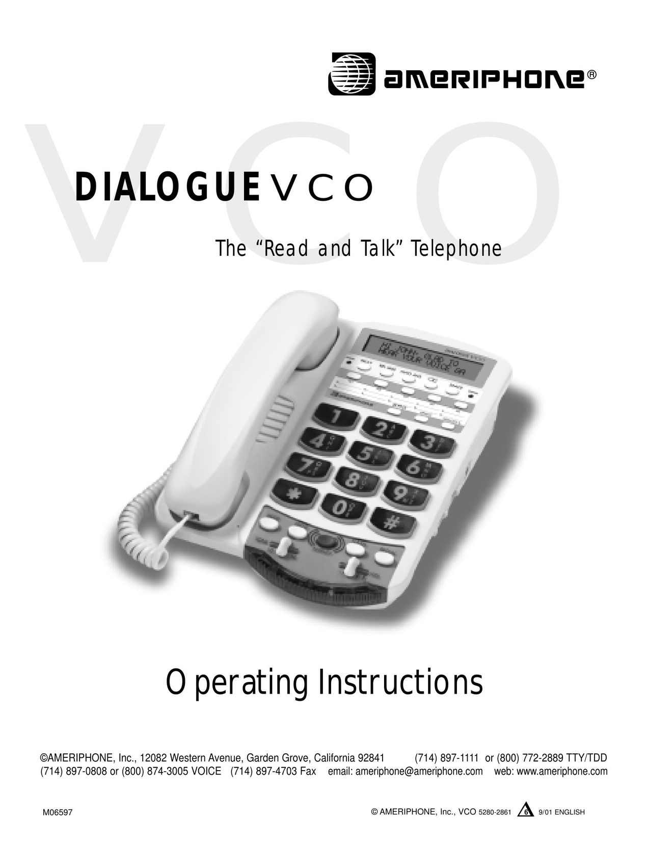 Ameriphone DIALOGUE VCO Telephone User Manual