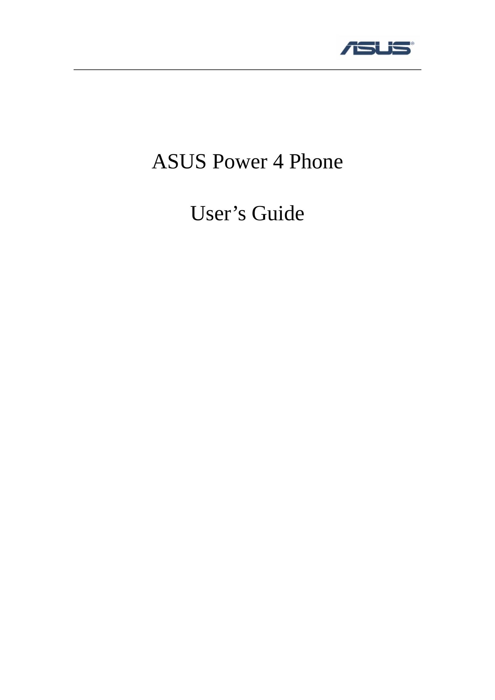 Asus Power 4 Phone Telephone User Manual