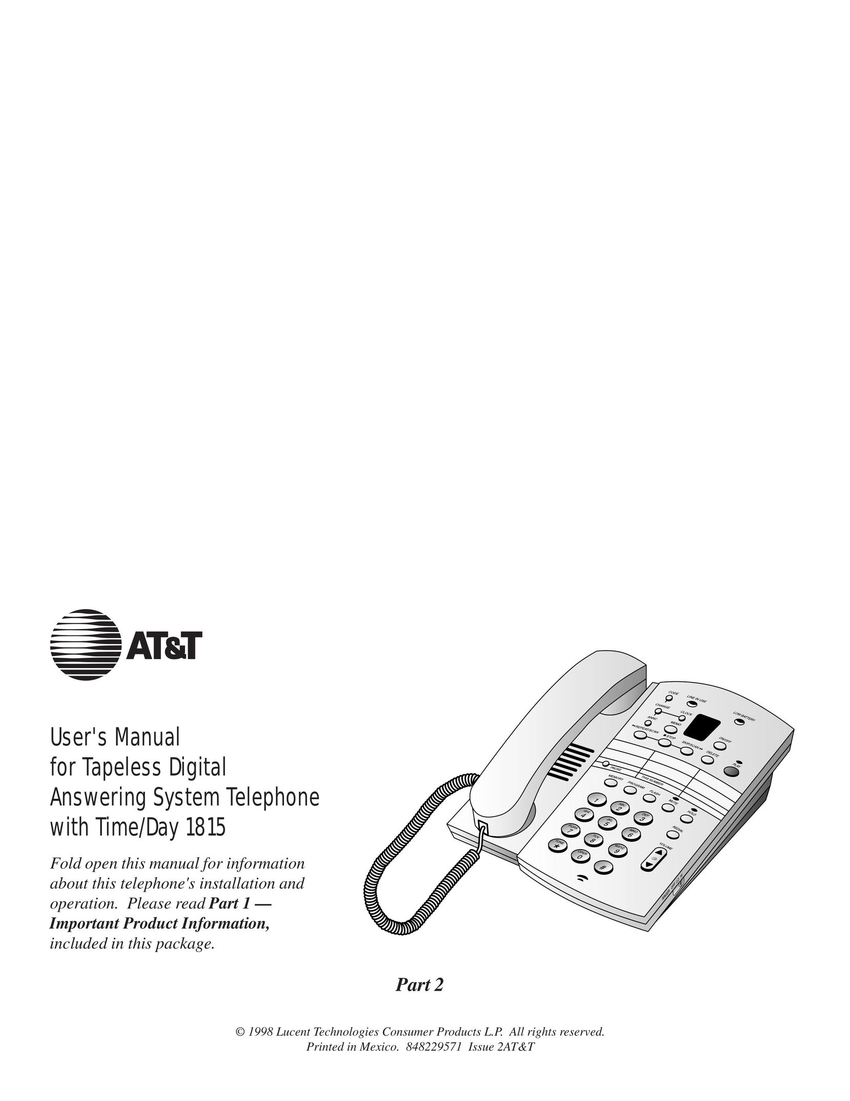 AT&T 1815 Telephone User Manual