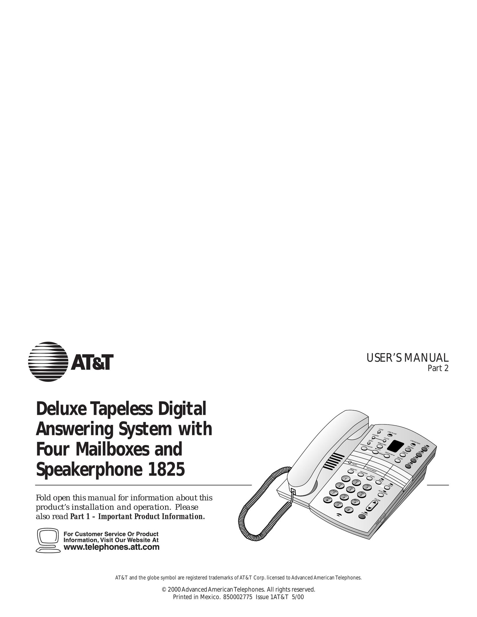 AT&T 1825 Telephone User Manual