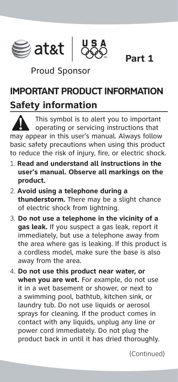 AT&T 210 Telephone User Manual