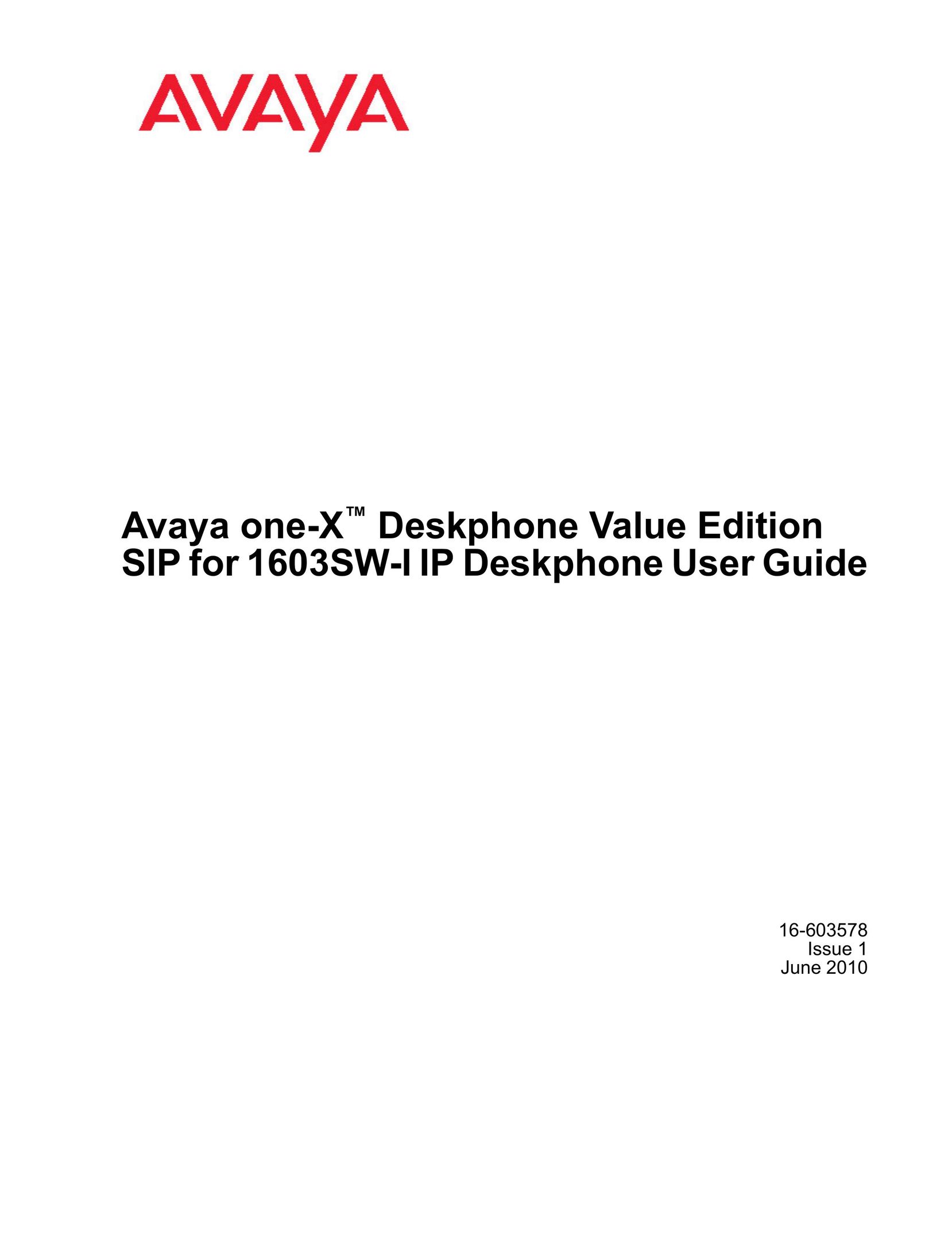 Avaya 16-603578 Telephone User Manual