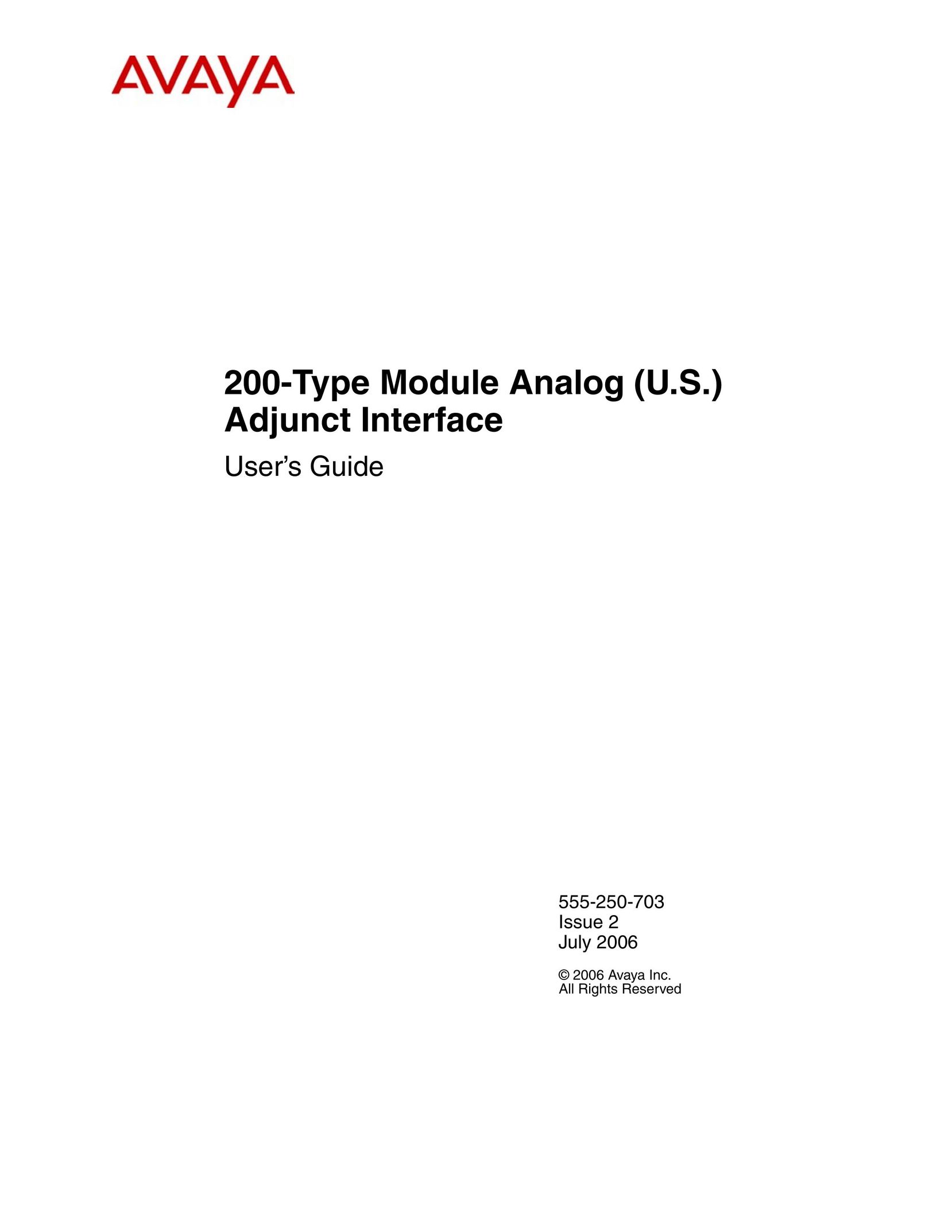Avaya 200-Type Module Analog Telephone User Manual