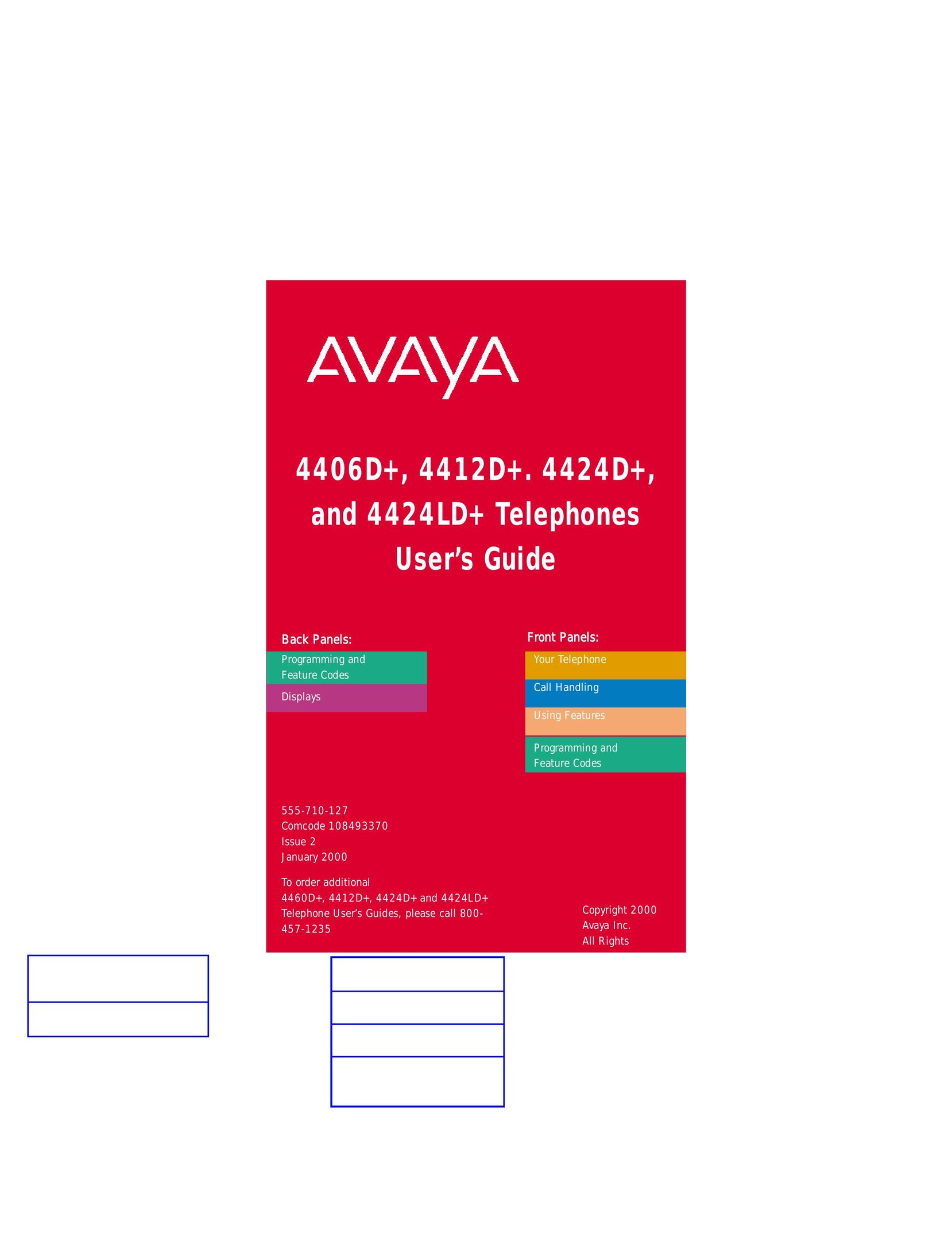 Avaya 4406D+, 4412D+, 4424D+, 4424LD+ Telephone User Manual