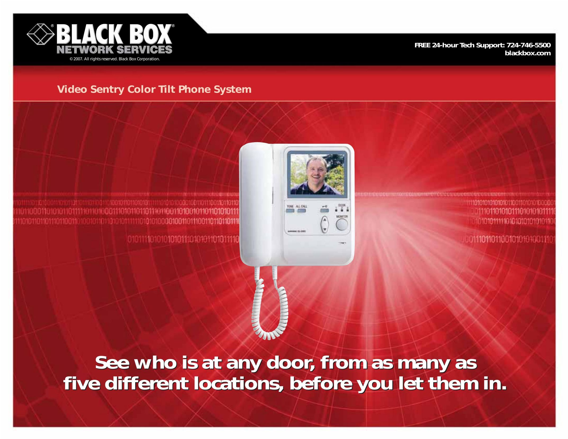 Black Box Video Sentry Color Tilt Phone System Telephone User Manual