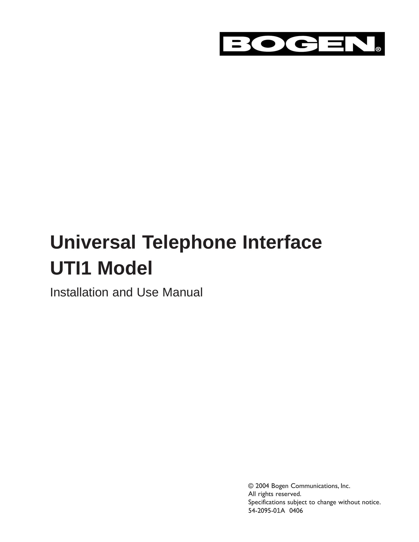 Bogen UTI1 Telephone User Manual