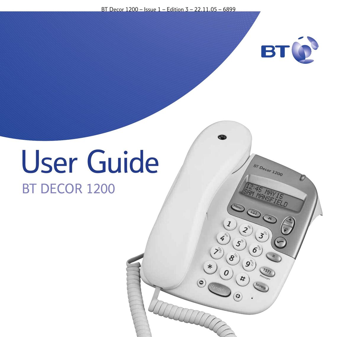 BT 1200 Telephone User Manual