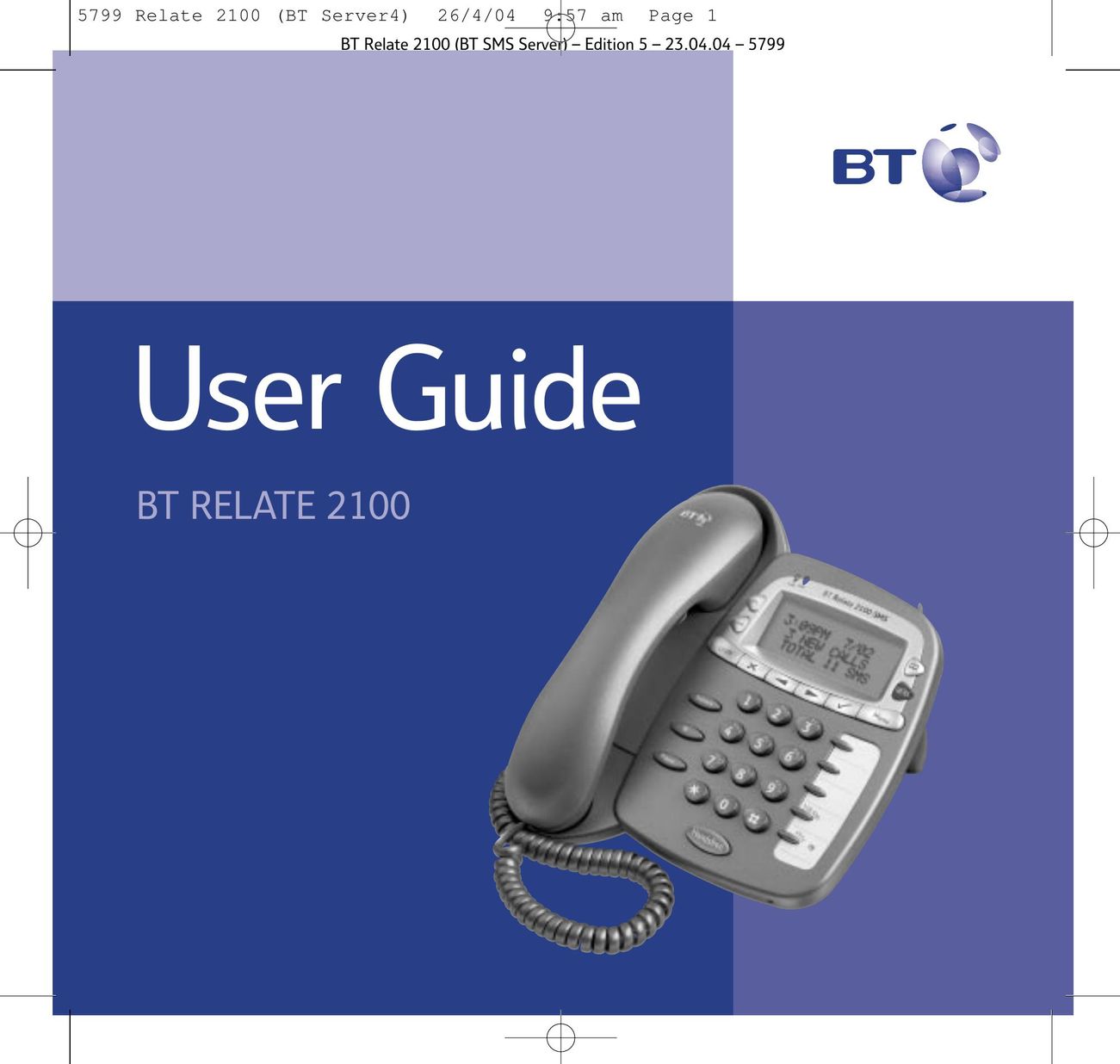 BT 2100 Telephone User Manual
