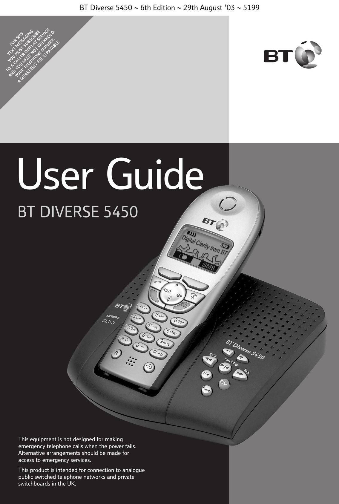 BT BT Diverse 5450 Telephone User Manual