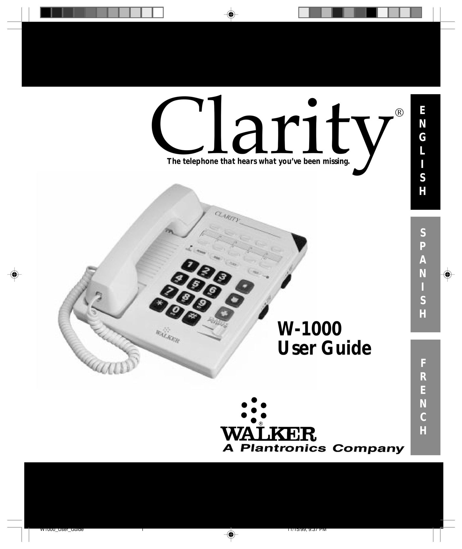 Clarity W-1000 Telephone User Manual