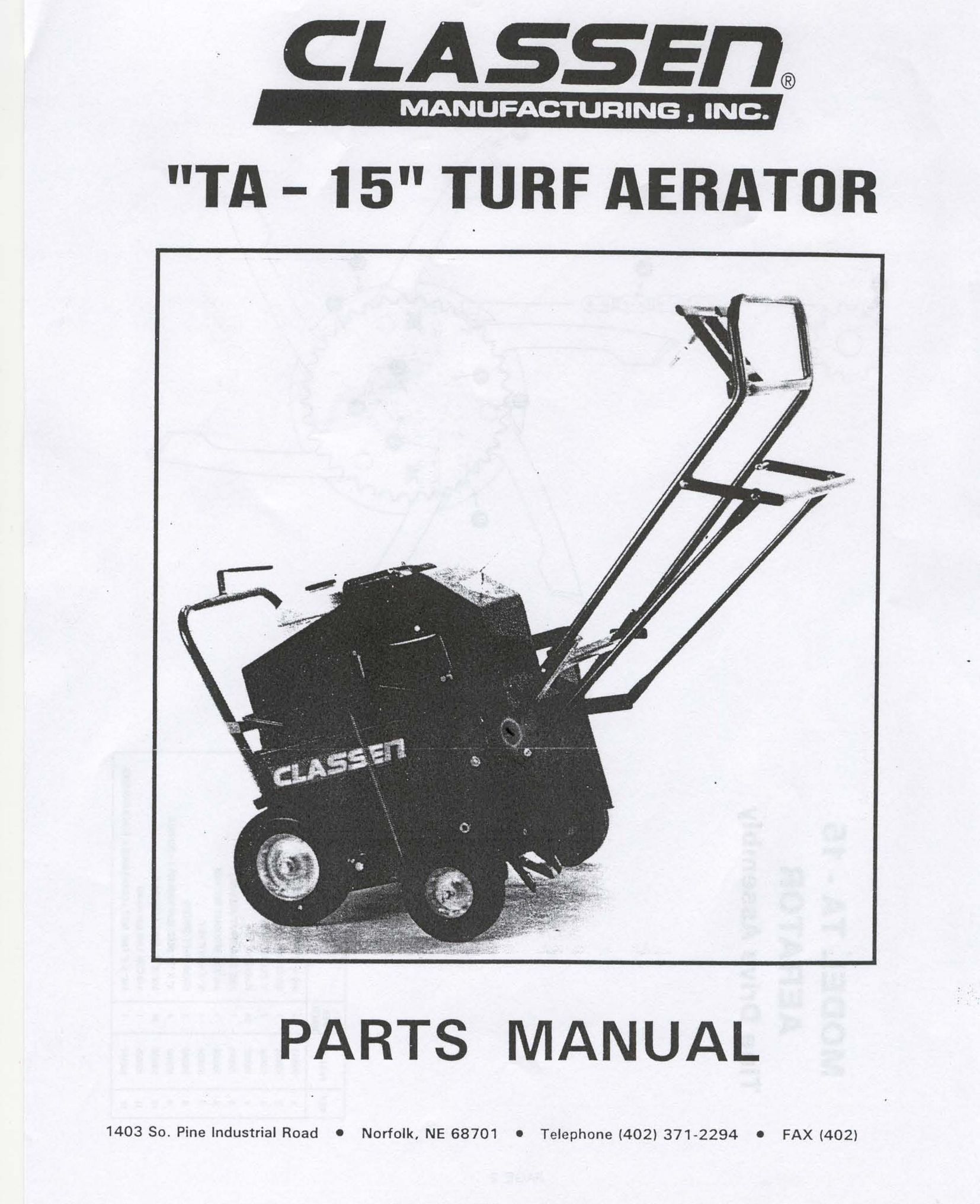 Classen TA-15 Telephone User Manual