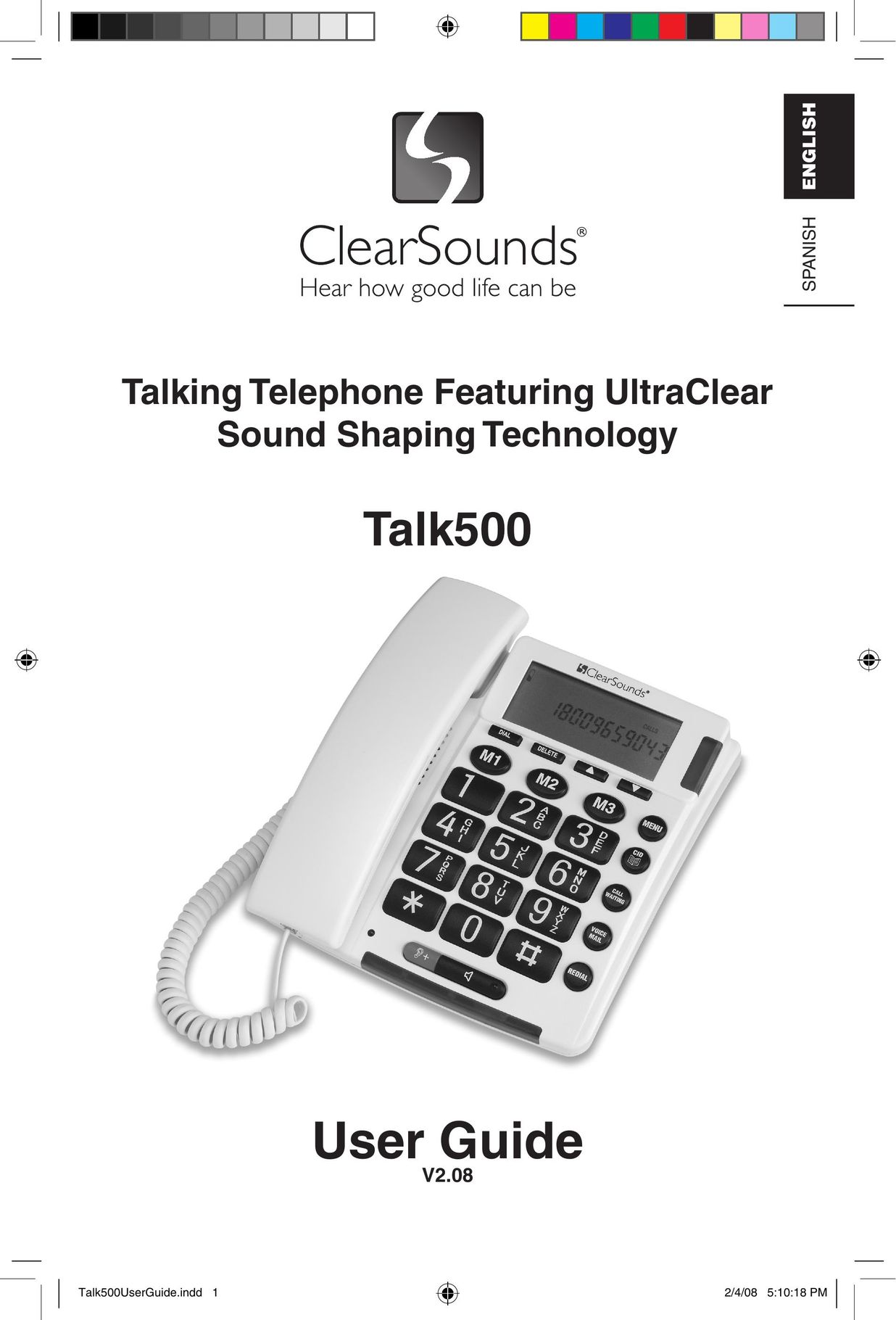 ClearSounds TALK500 Telephone User Manual