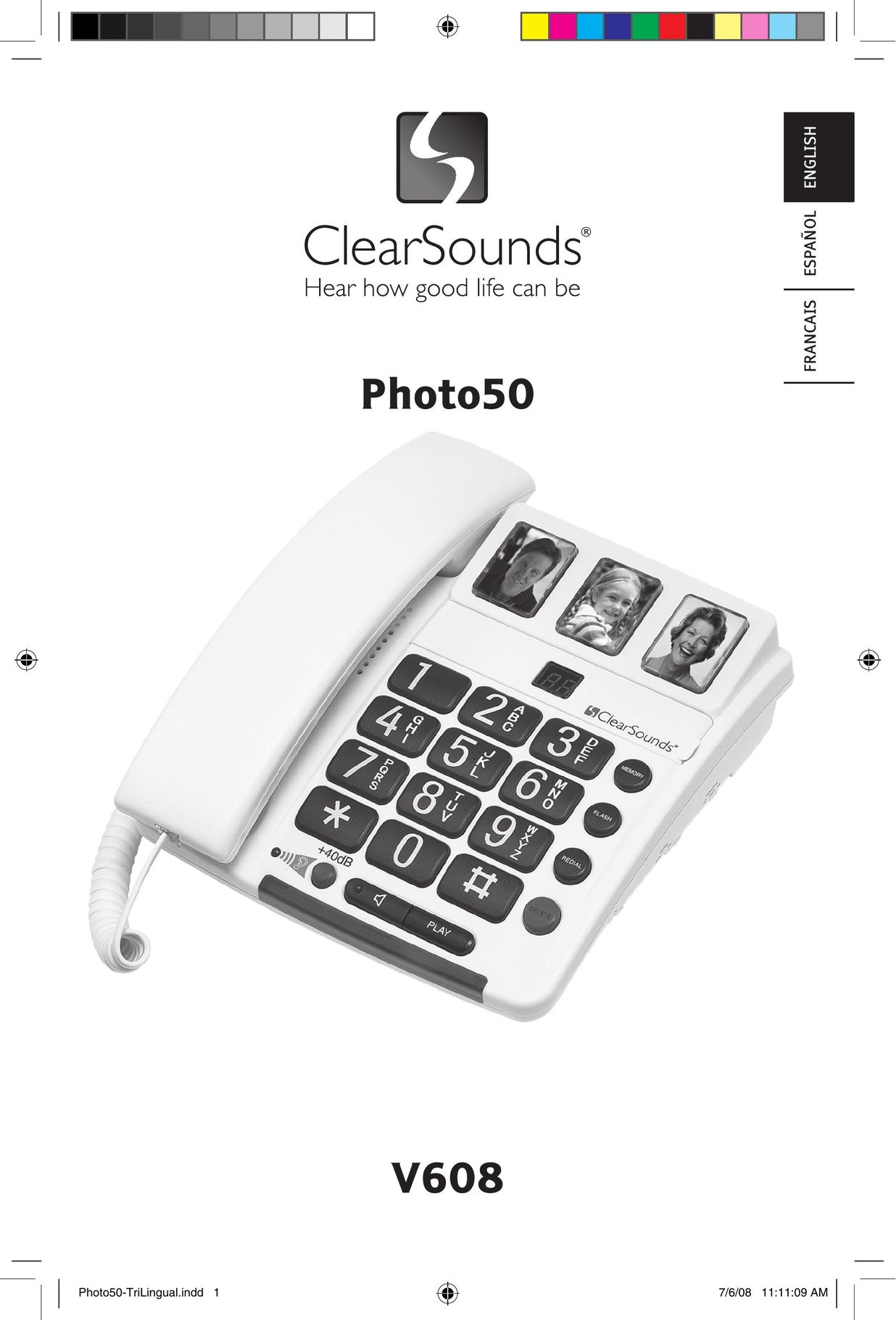 ClearSounds V608 Telephone User Manual