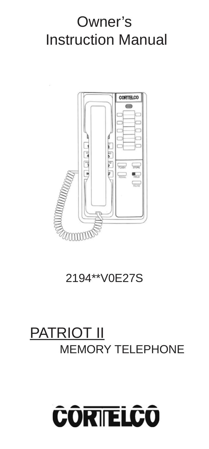 Cortelco 2194**V0E27S Telephone User Manual
