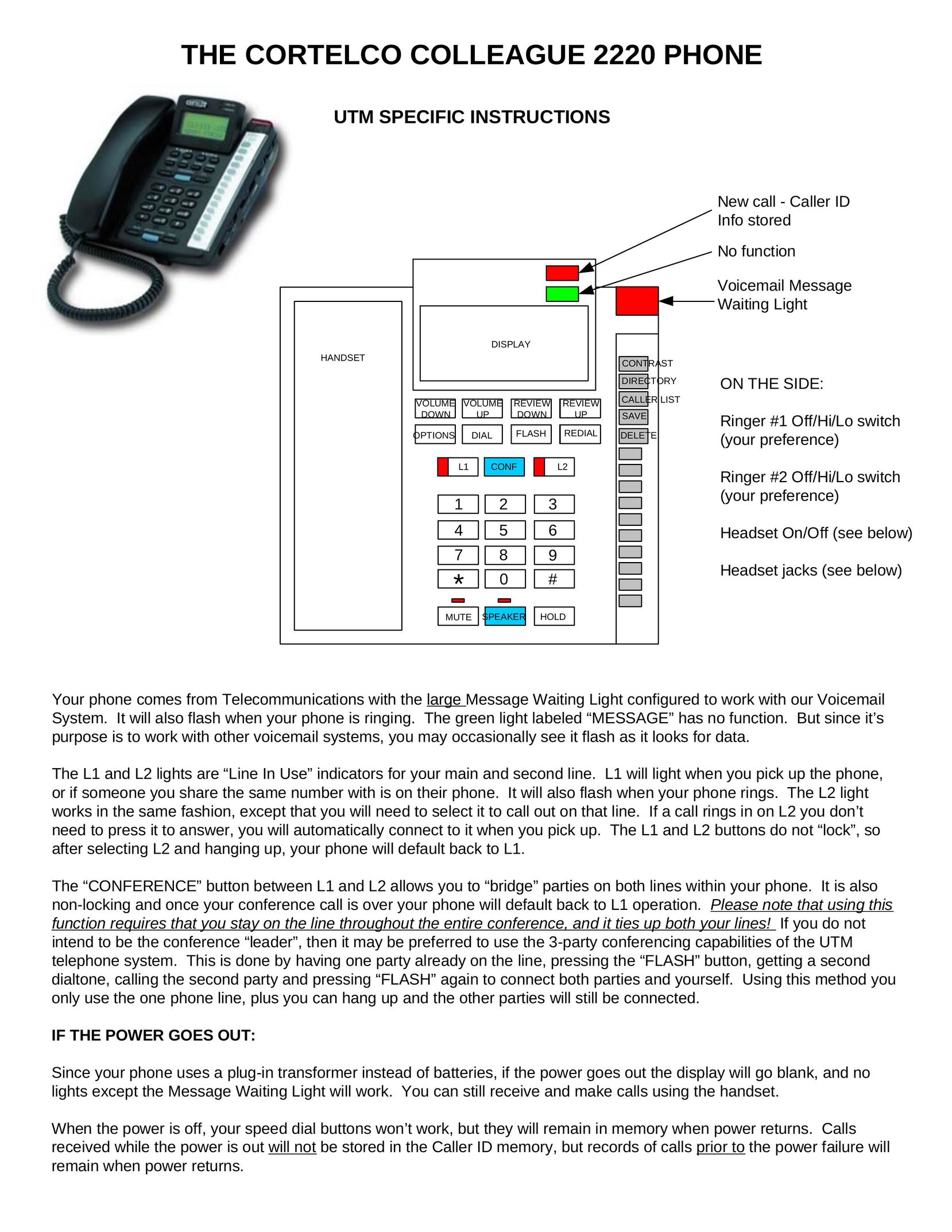 Cortelco 2220 Telephone User Manual