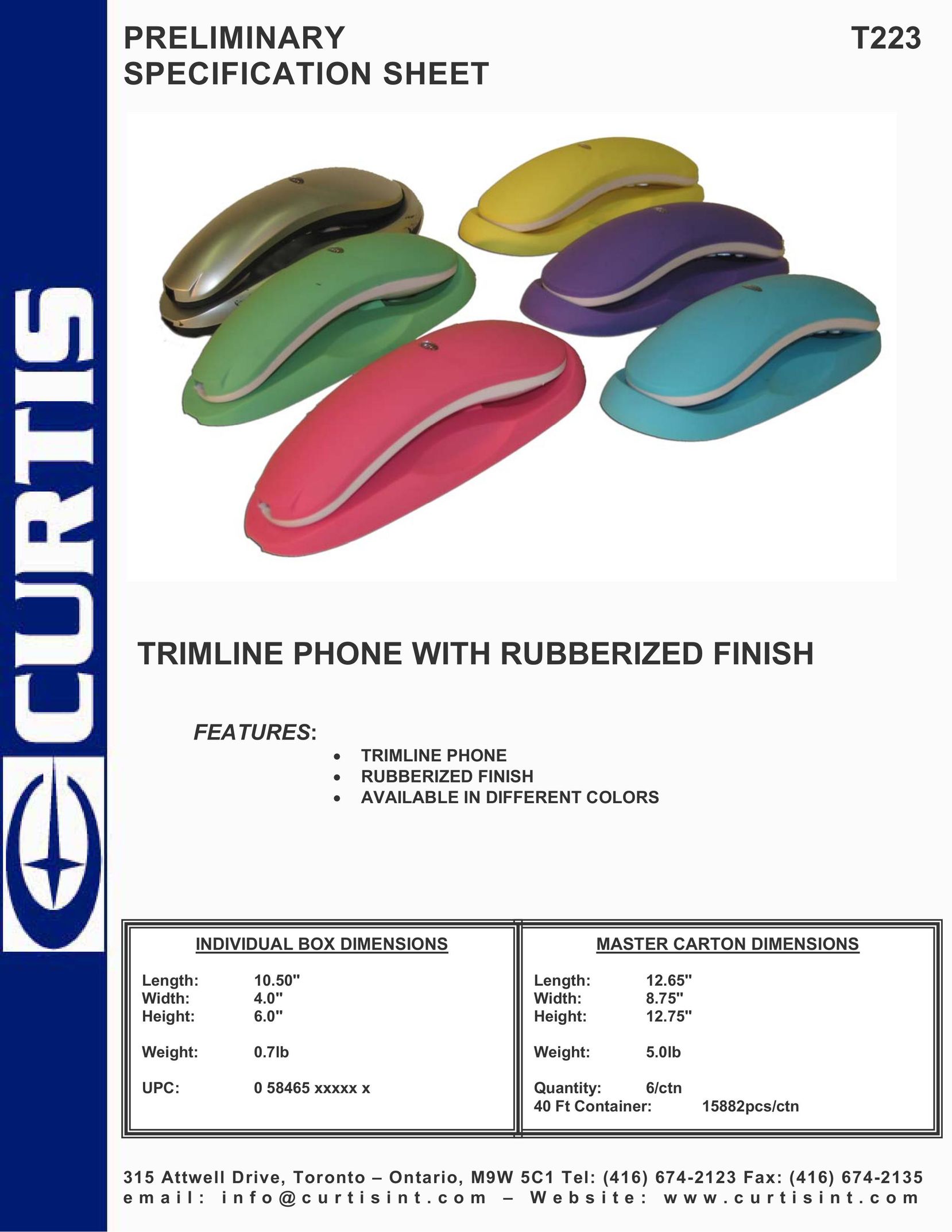 Curtis T223 Telephone User Manual