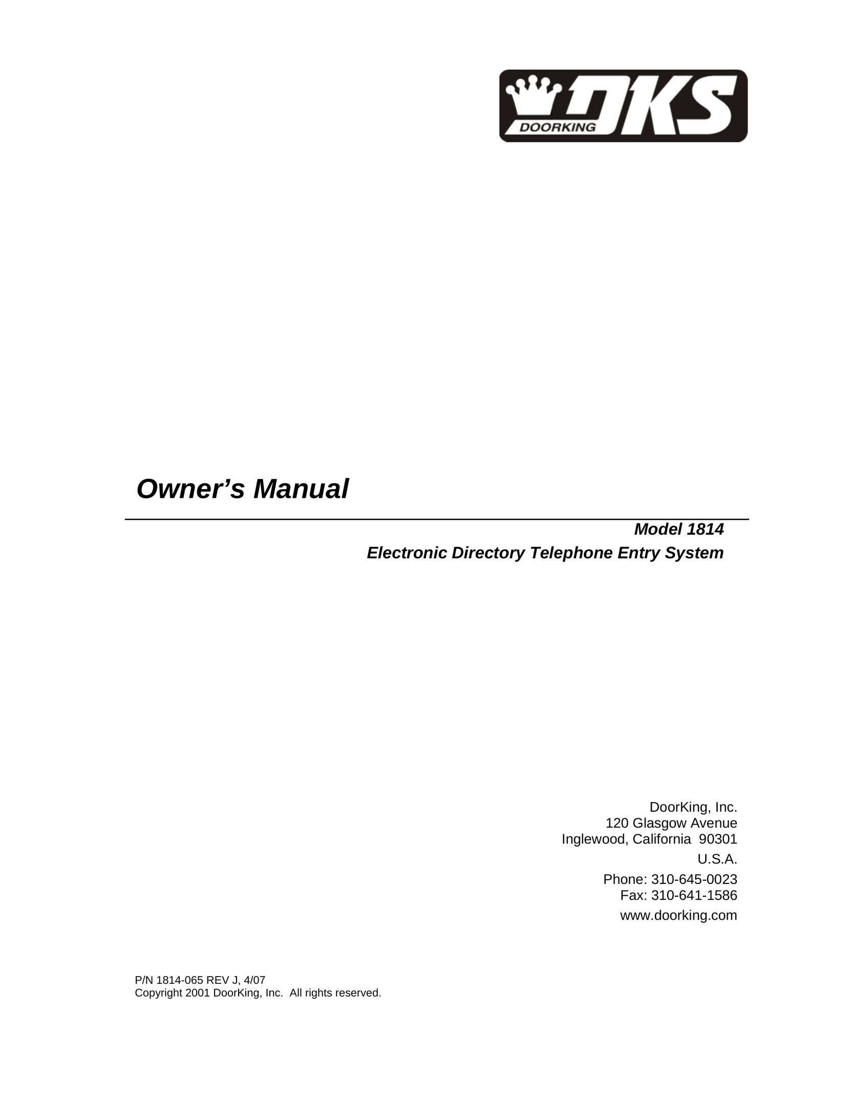 DKS Enterprises 1814 Telephone User Manual