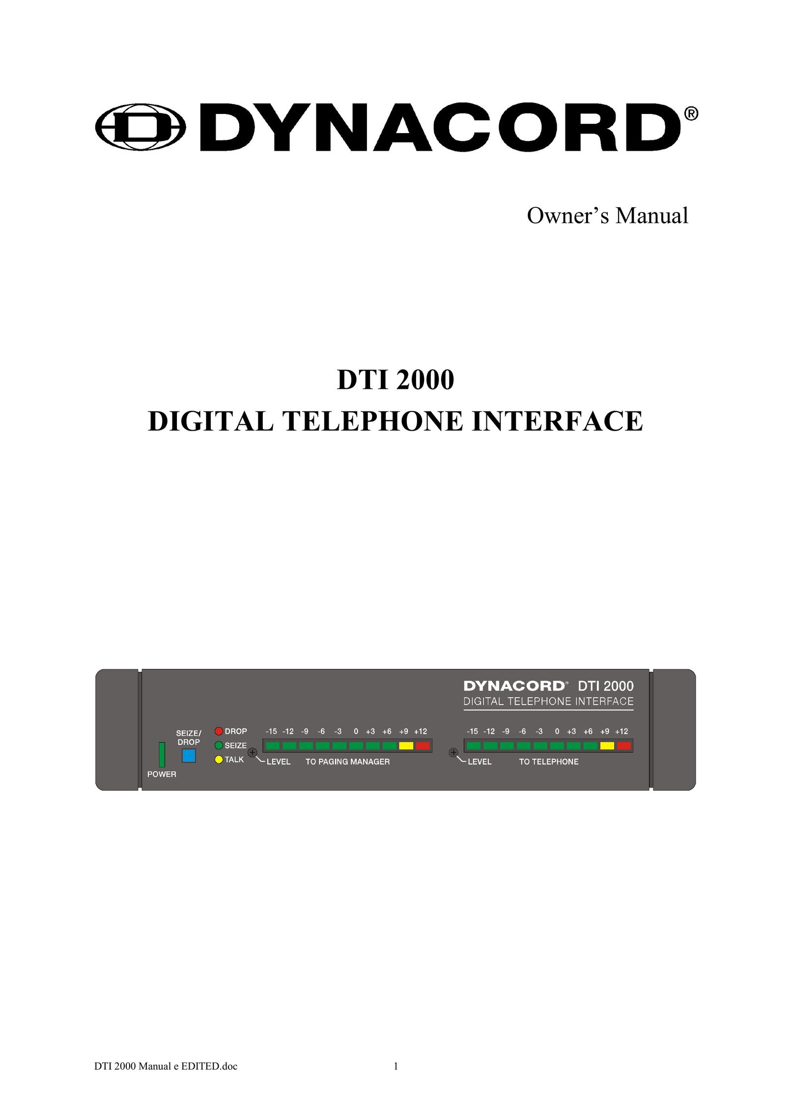 Dynacord DTI 2000 Telephone User Manual