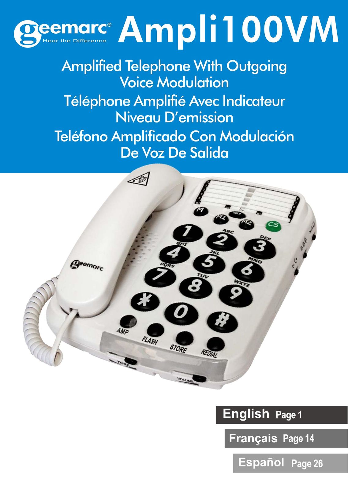 Geemarc 100VM Telephone User Manual