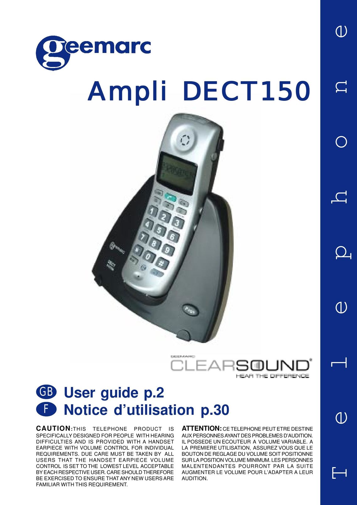 Geemarc Ampli DECT150 Telephone User Manual