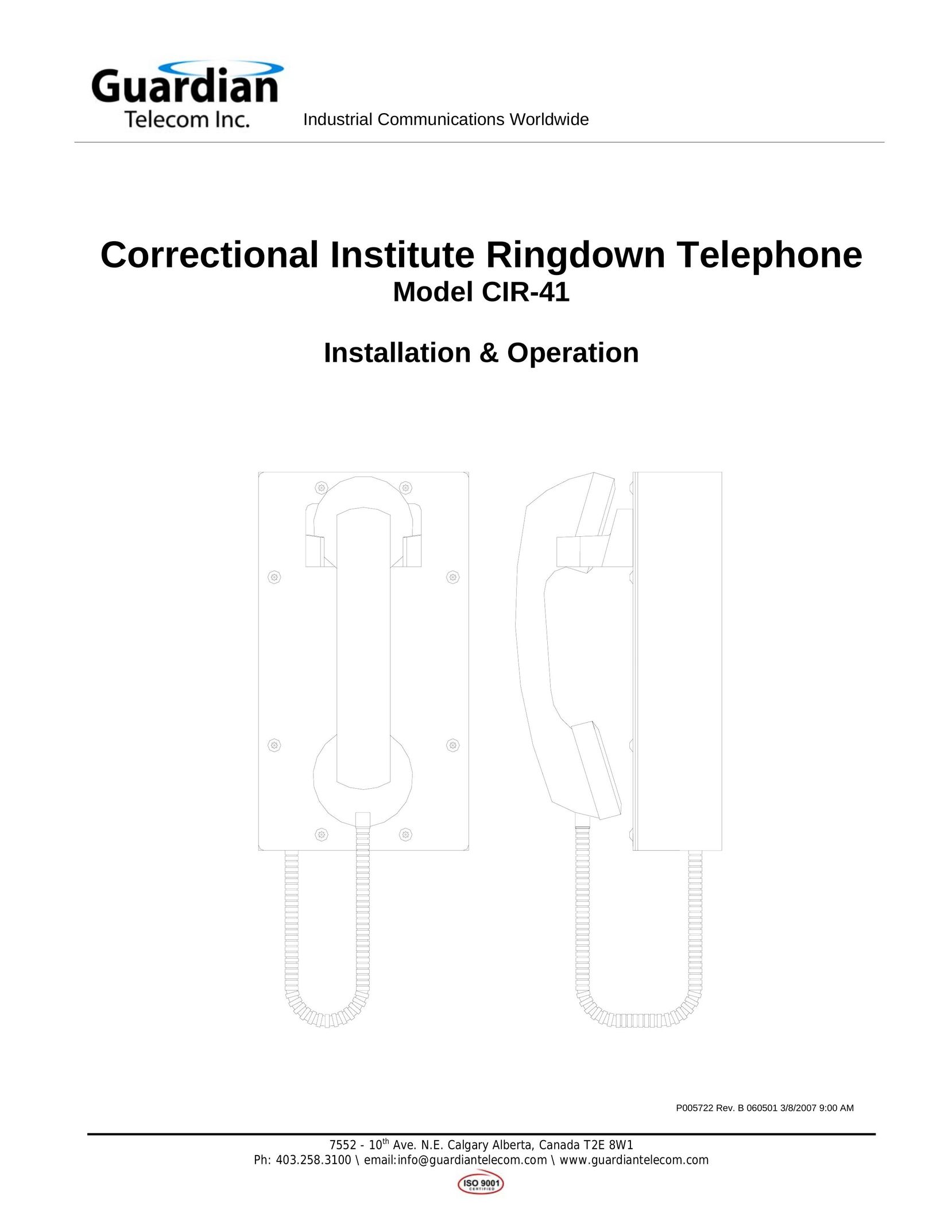 Guardian Technologies CIR-41 Telephone User Manual