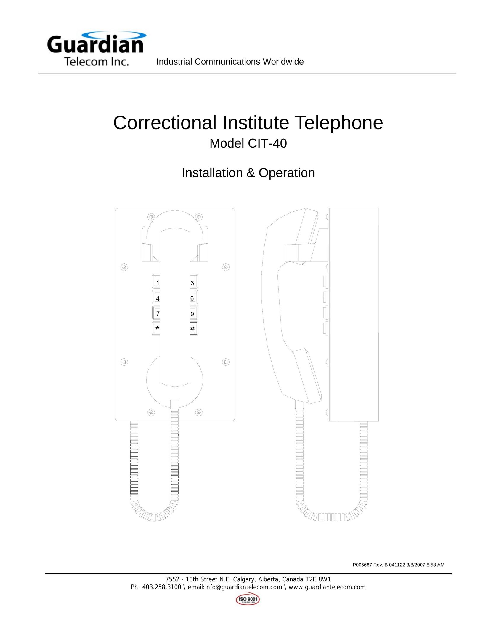 Guardian Technologies CIT-40 Telephone User Manual