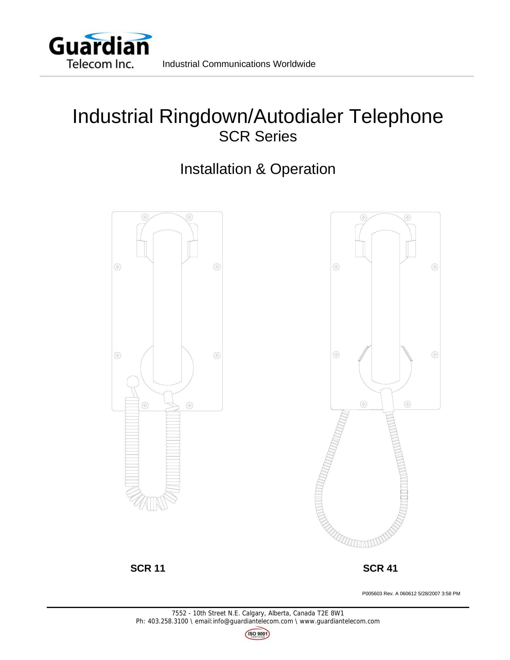 Guardian Technologies SCR 11 Telephone User Manual