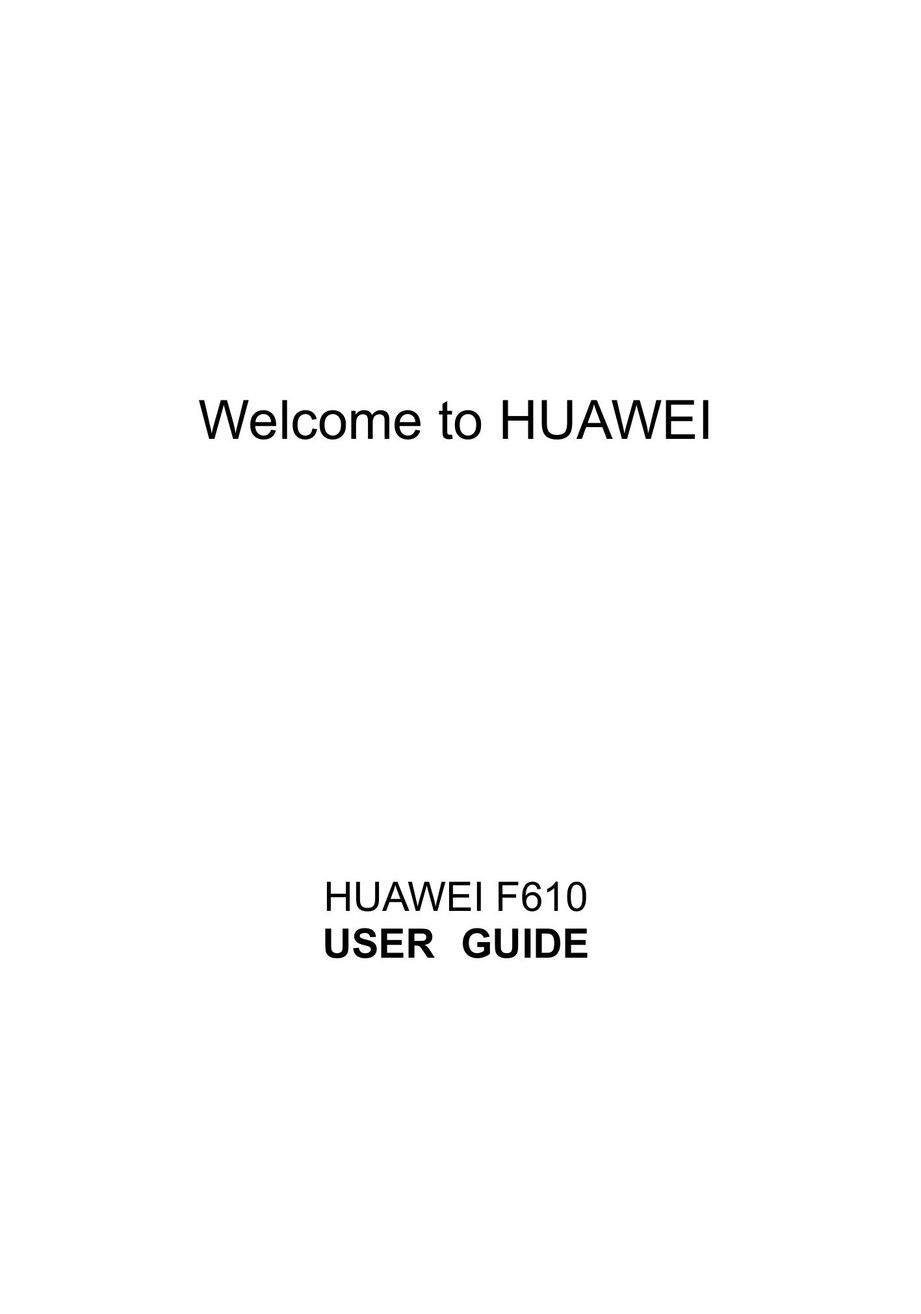Huawei F610 Telephone User Manual